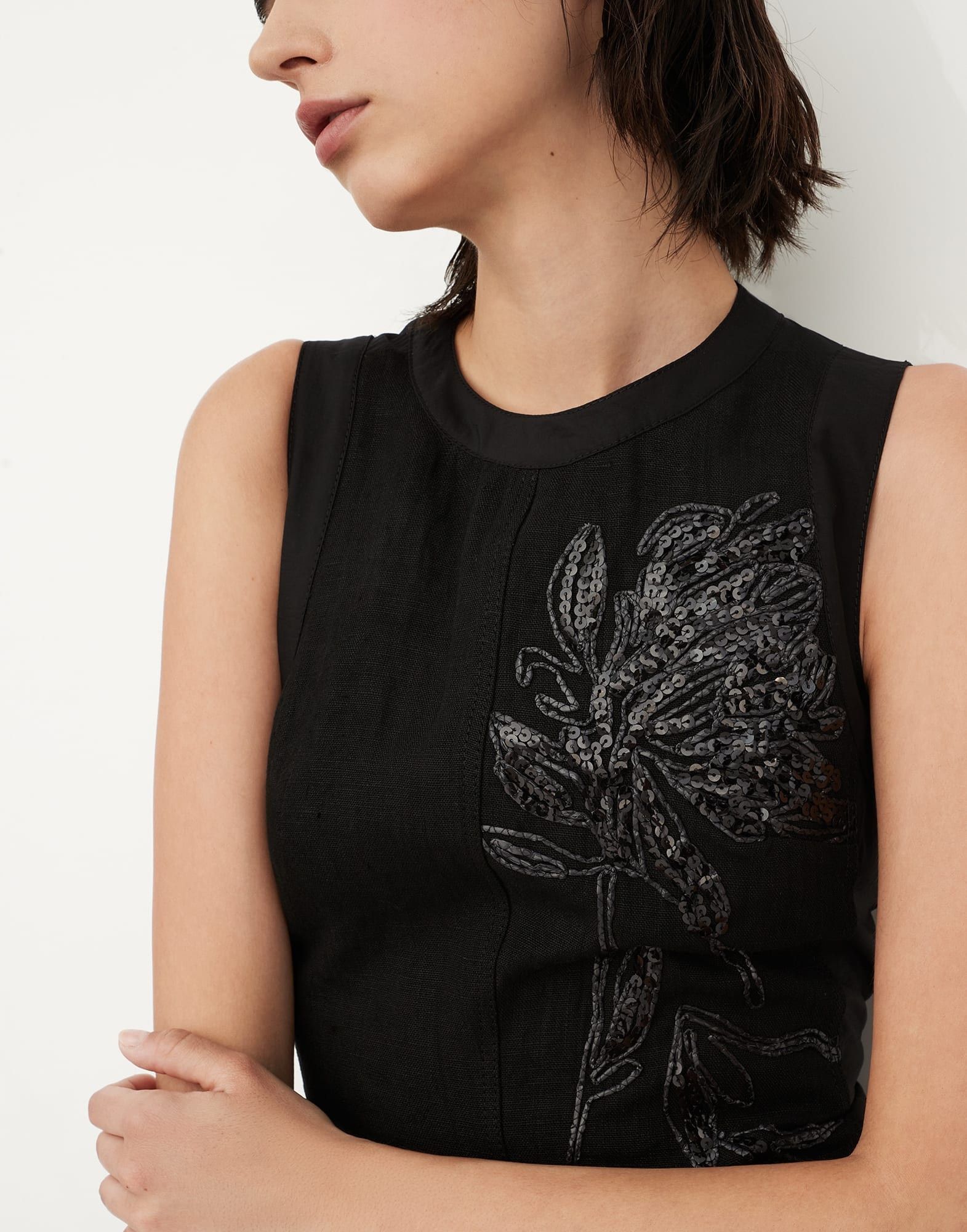 Brunello Cucinelli o1w1db10825 Dress in Black Size L / US 10 / IT 46 - 3 Thumbnail