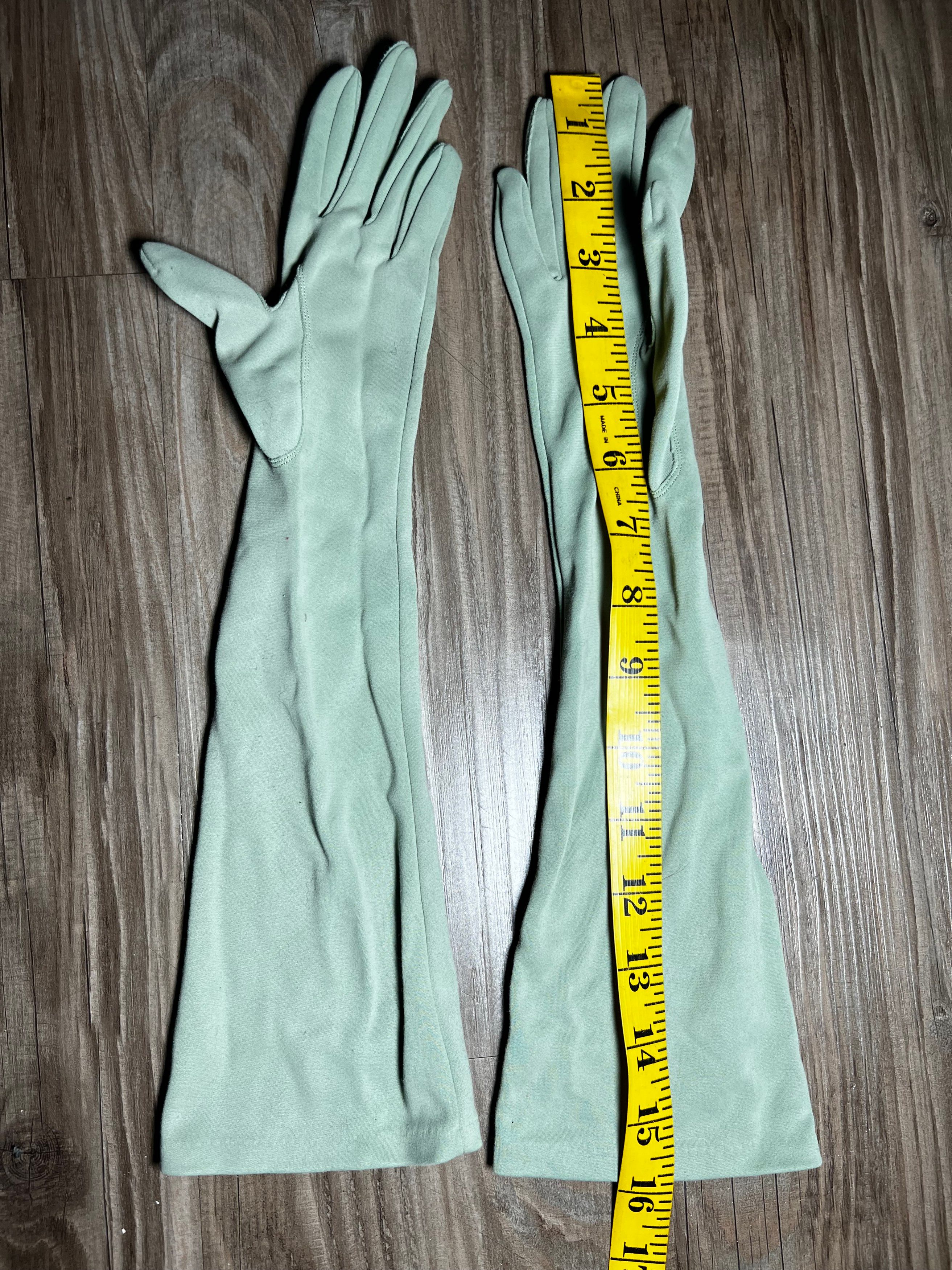 Vintage Vintage Teal Long Elegant Evening Gloves Size ONE SIZE - 3 Thumbnail