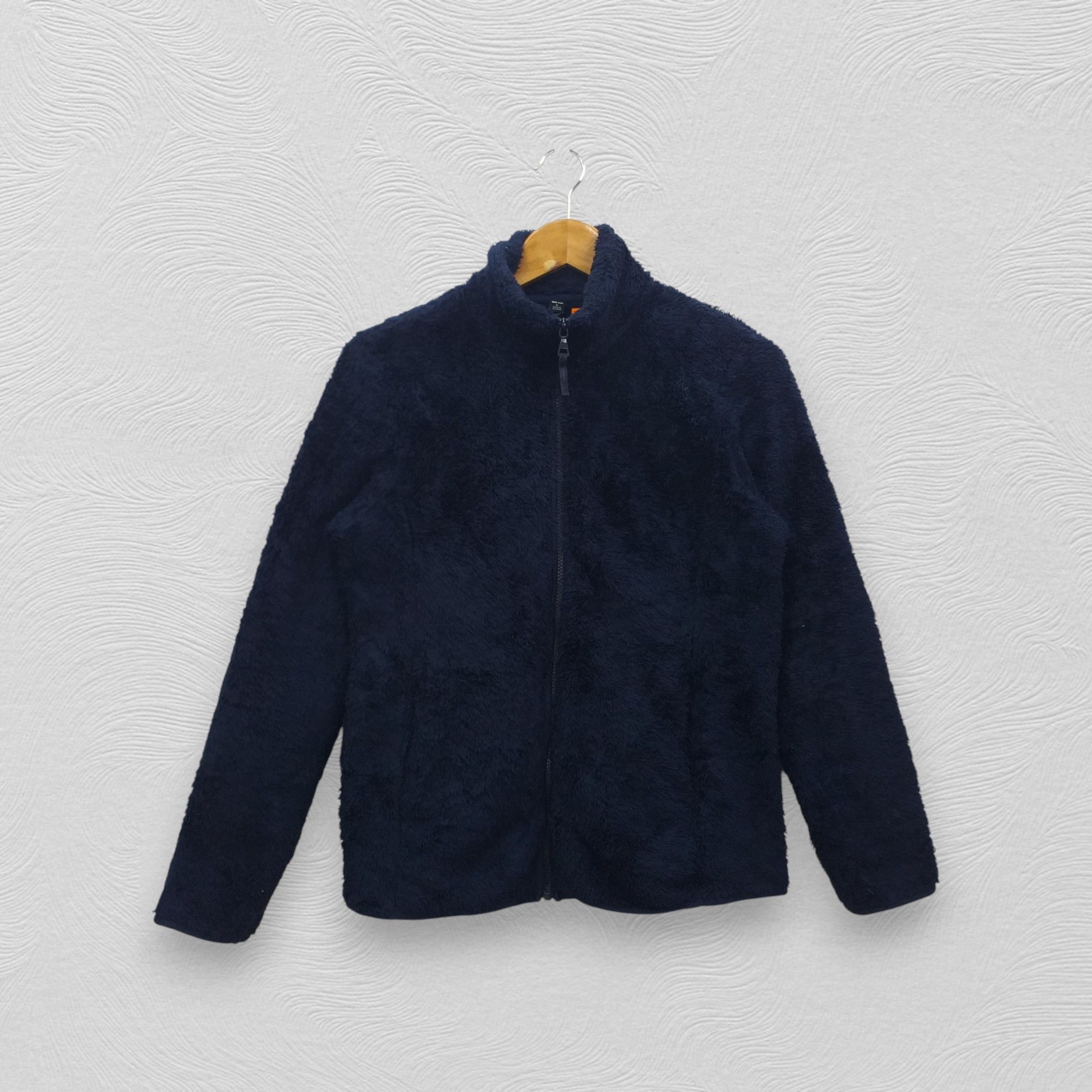 Japanese Brand VTG Uniqlo Silky Fleece Zipper Jacket Navy Blue -J009 Size US L / EU 52-54 / 3 - 1 Thumbnail