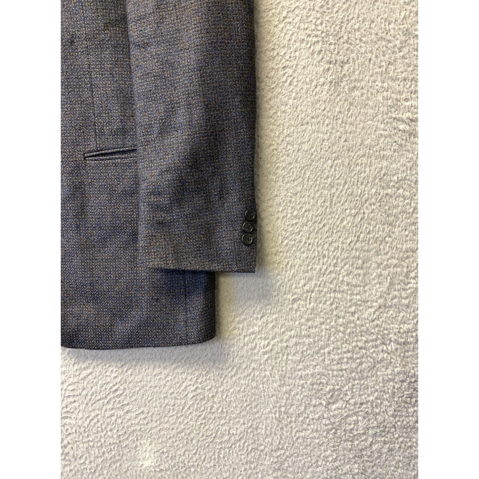 Tallia Tallia Suit Jacket Blazer Men's Regular Fit Wool 44 Gray Geometric Two-Button Classic Wedding Size 44R - 2 Thumbnail