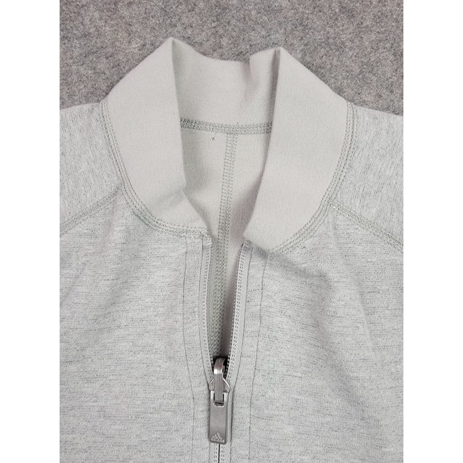 Adidas Adidas Jacket Womens Large Gray Full Zip Lightweight Pockets Athletic Casual Training Sweatshirt Size M / US 6-8 / IT 42-44 - 2 Thumbnail