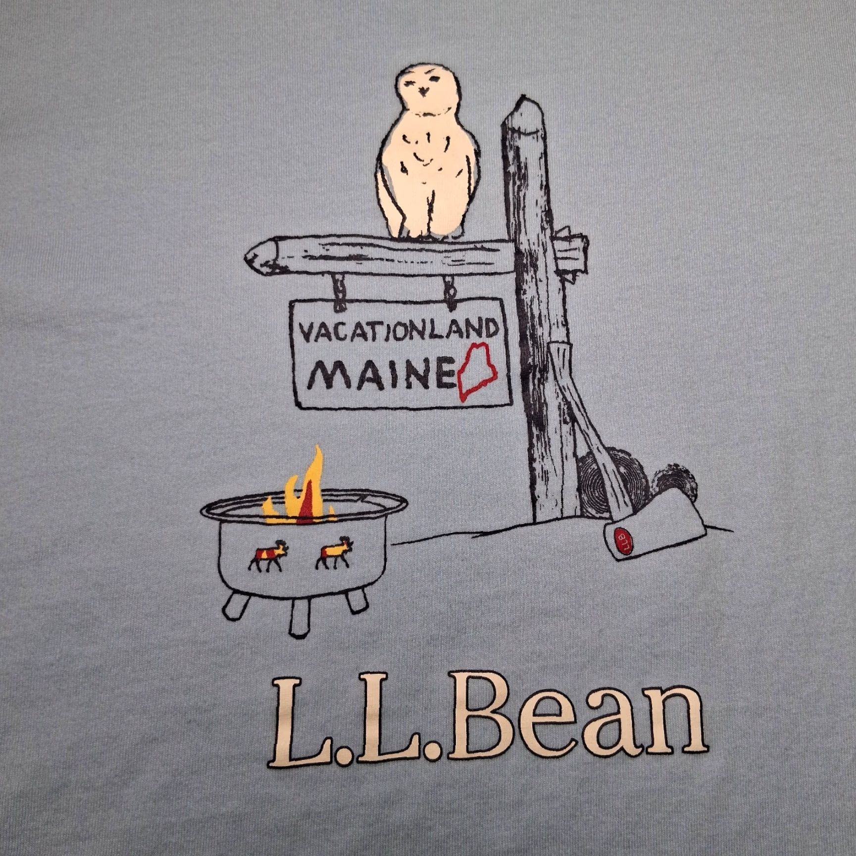 Vintage VINTAGE LL Bean Shirt Women Medium Blue Long Slv Vacationland Maine Owl Camping Camp Size M / US 6-8 / IT 42-44 - 2 Thumbnail