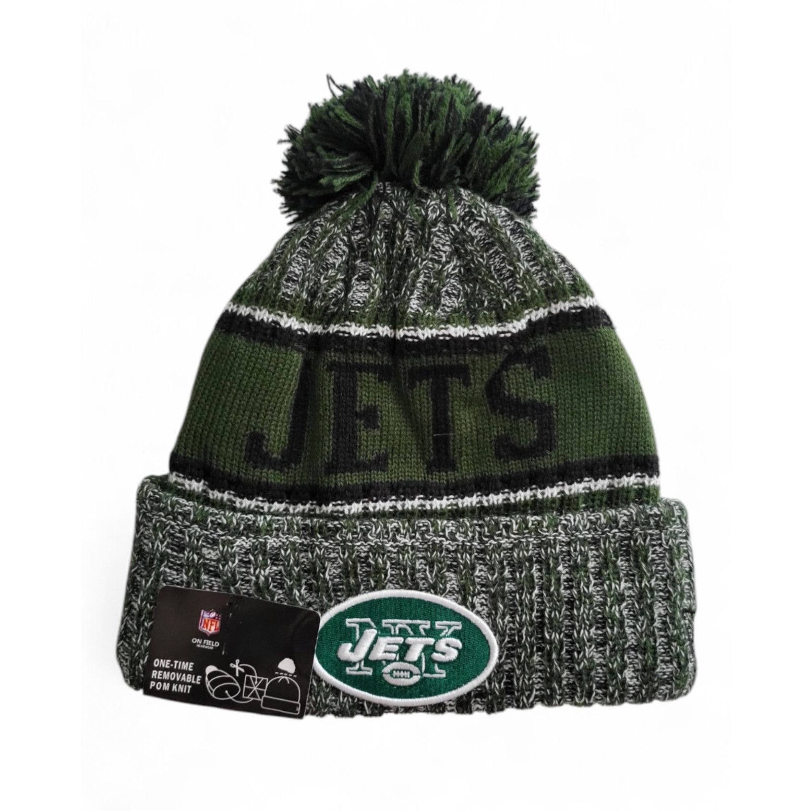 Other NWT New York Jets Army Green Sports Knit Beanie Fleece Lined Size ONE SIZE - 3 Thumbnail