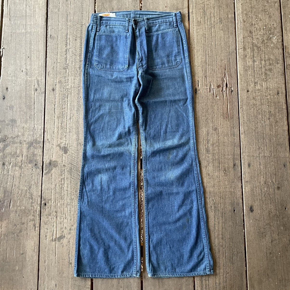 Big John 🔥Vintage 80s Big John Buspants Flare Denim Pants Jeans Size US 31 - 1 Thumbnail