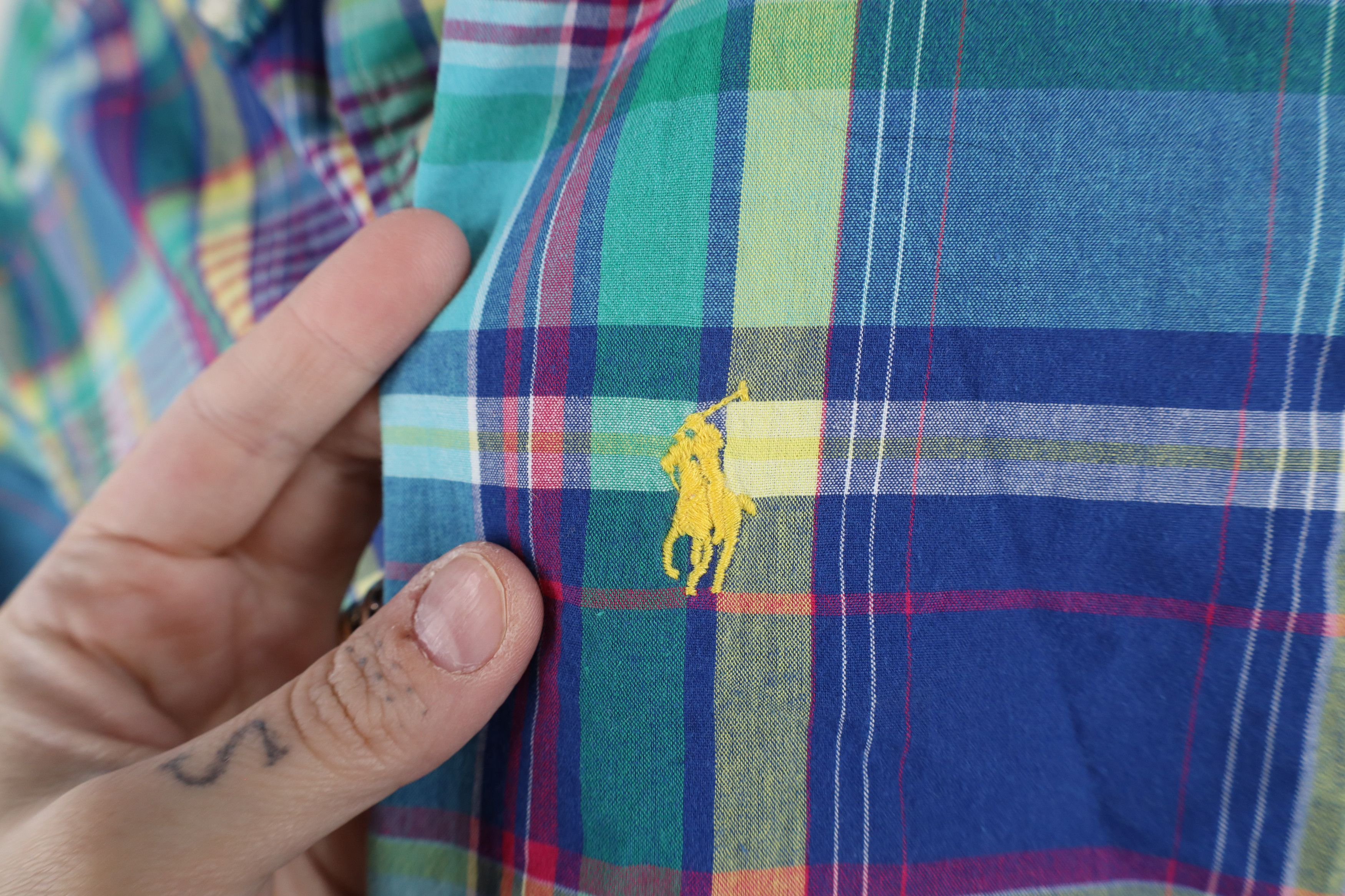 Ralph Lauren × Vintage Vintage 90s Ralph Lauren Madras Plaid Button Down Shirt Size US M / EU 48-50 / 2 - 4 Thumbnail