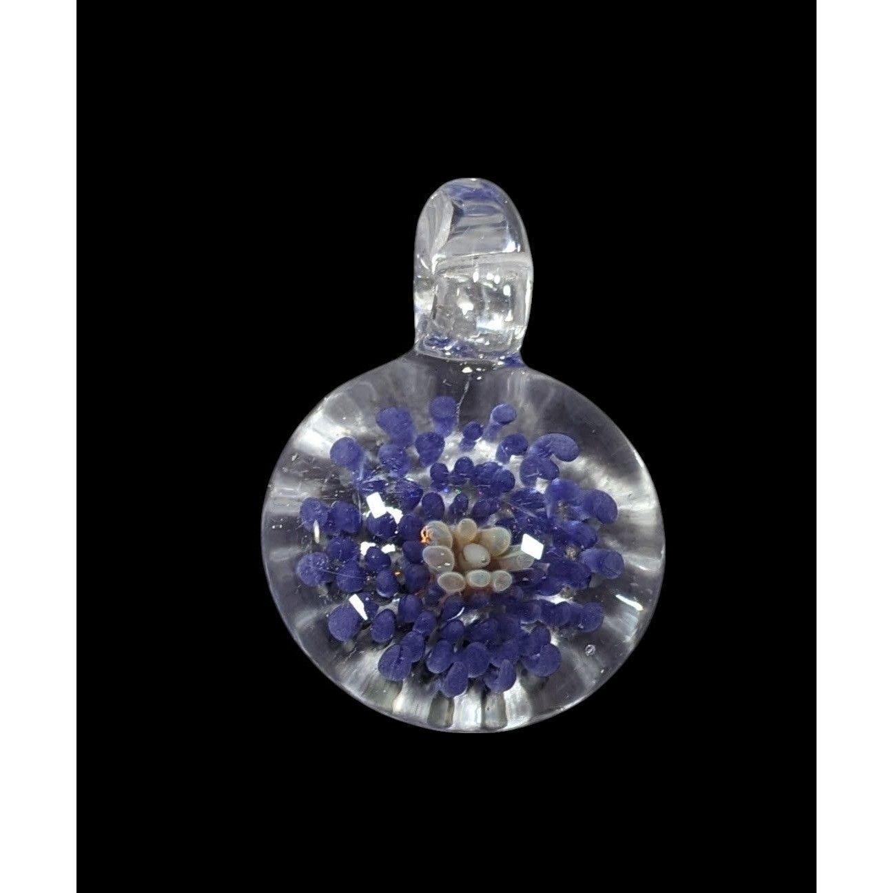 Other Floral Blue And Clear Lamp Work Glass Pendant Size ONE SIZE - 1 Thumbnail