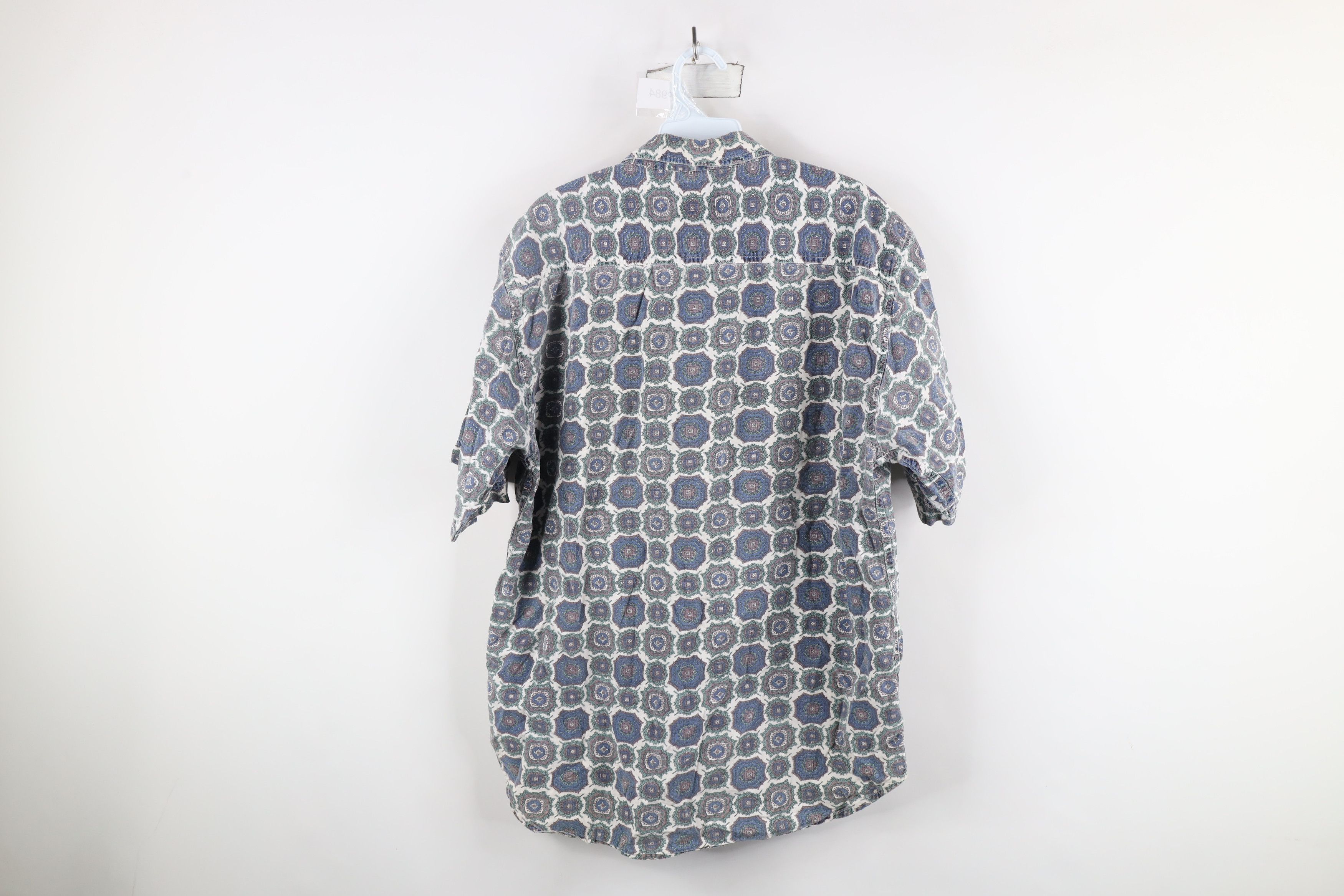 Vintage Vintage 90s Streetwear Geometric Short Sleeve Button Shirt Size US M / EU 48-50 / 2 - 8 Thumbnail