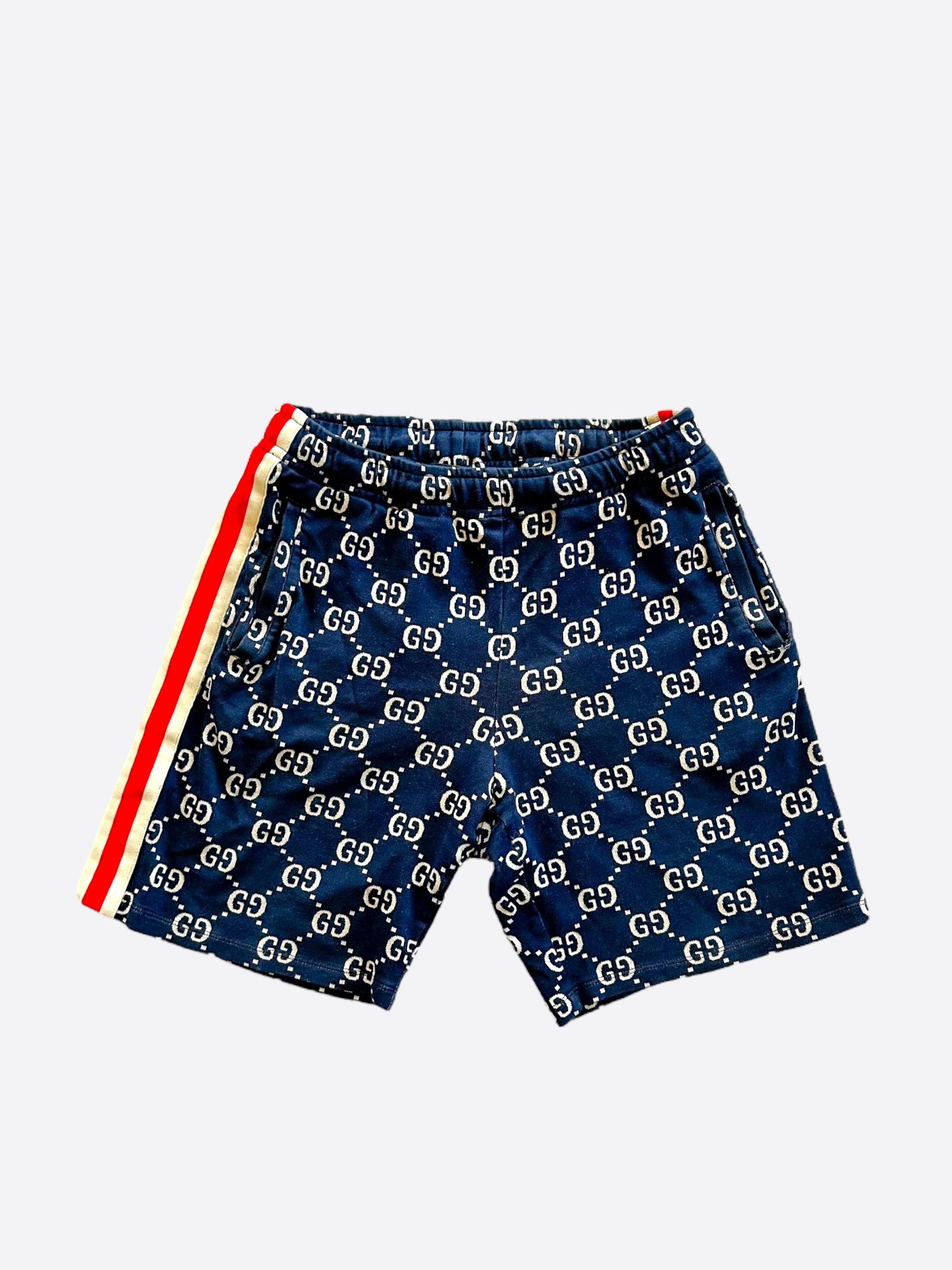 Gucci Gucci Navy & White GG Monogram Jacquard Shorts | Grailed