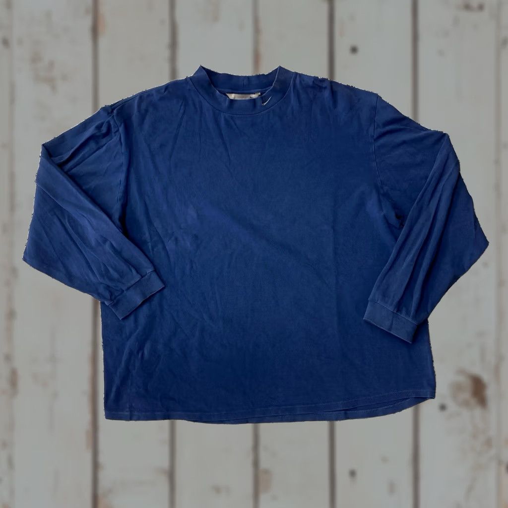 Nike VINTAGE Nike Mini Swoosh Mock Neck Long Sleeve T-Shirt Blue 2XL Mens Sportswear Size US XXL / EU 58 / 5 - 1 Thumbnail