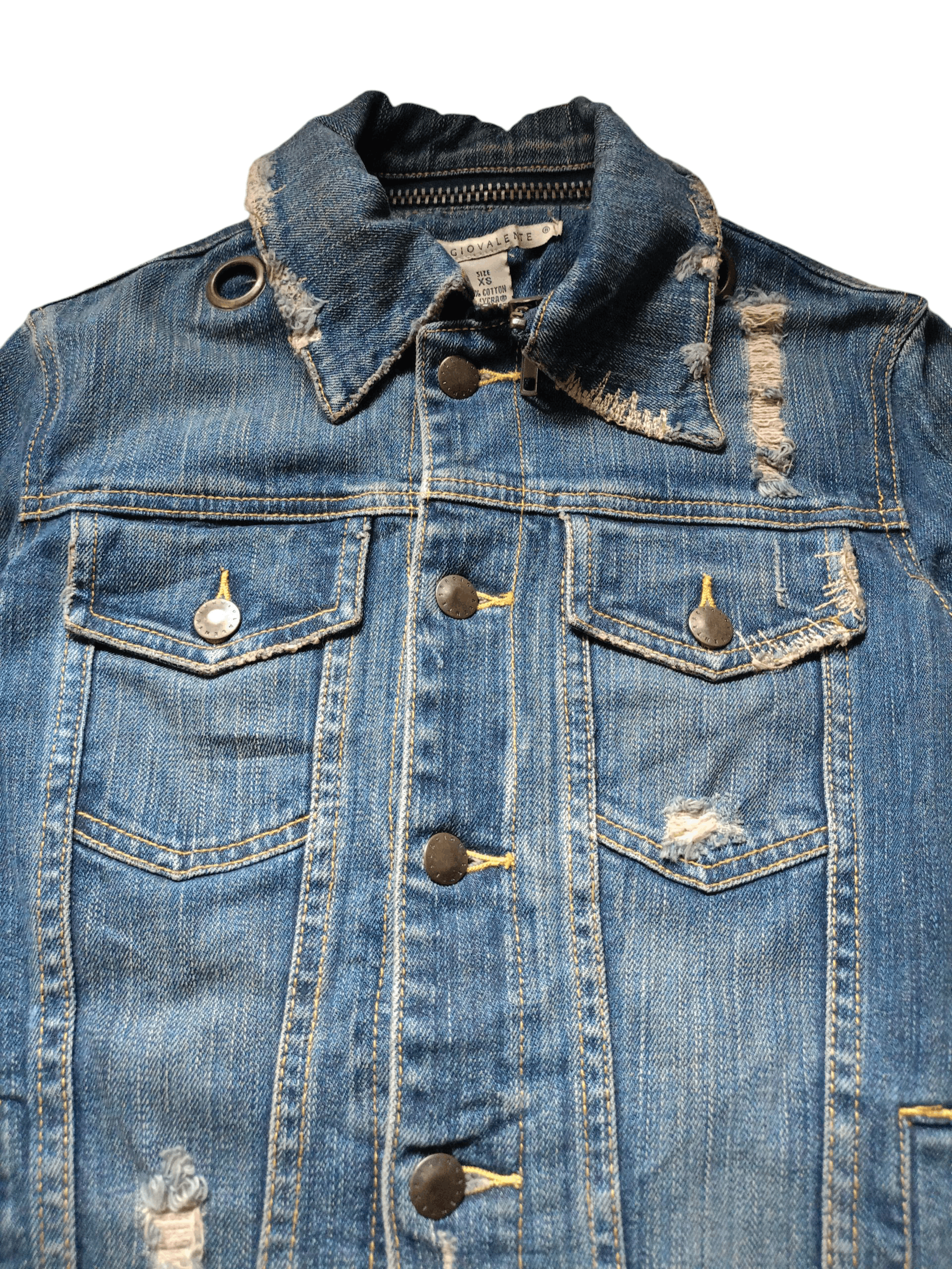 Other 2000s Sergio Valente Distressed Denim Jacket style LGB Size US XS / EU 42 / 0 - 4 Thumbnail