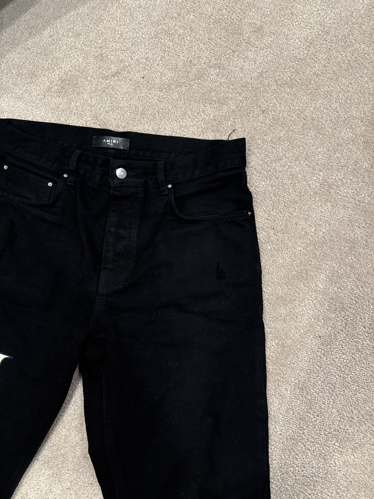 Amiri Amiri Black Staggered Straight Jeans Size US 32 / EU 48 - 3 Thumbnail