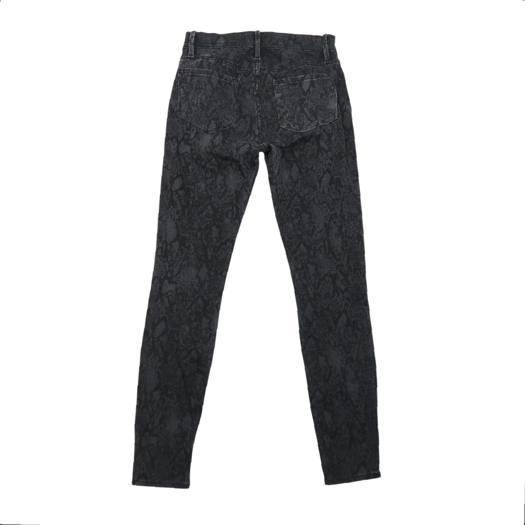 Frame VINTAGE FRAME Le Skinny de Jeanne Grey Black Python Snake Reptile Jeans 28 Womens Skinny 28 in Inseam Gray Pattern Animal Print Size 28" / US 6 / IT 42 - 3 Thumbnail