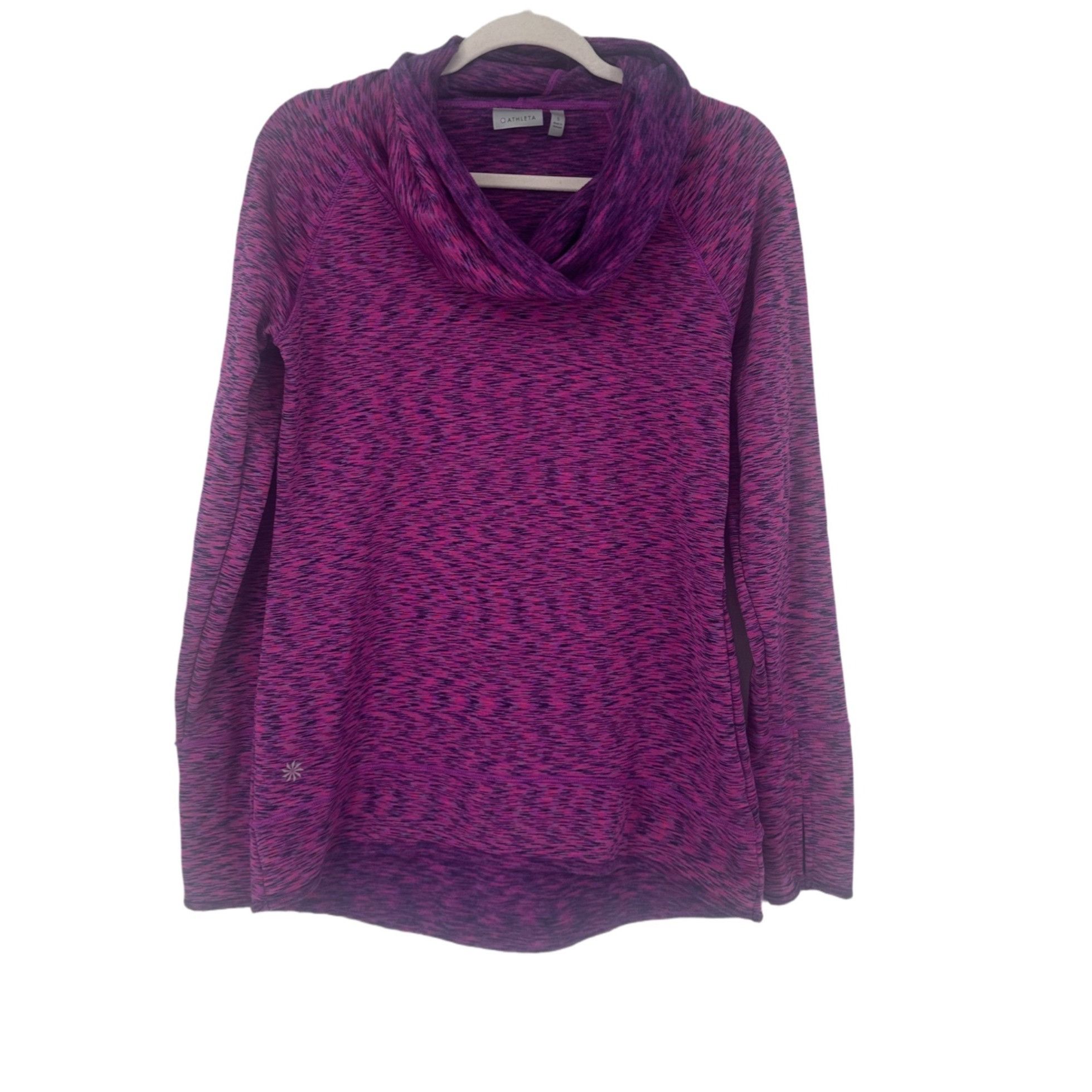 Athleta Athleta Purple Marled Tranquility Cowl Neck Fleece - Size S Size S / US 4 / IT 40 - 2 Thumbnail