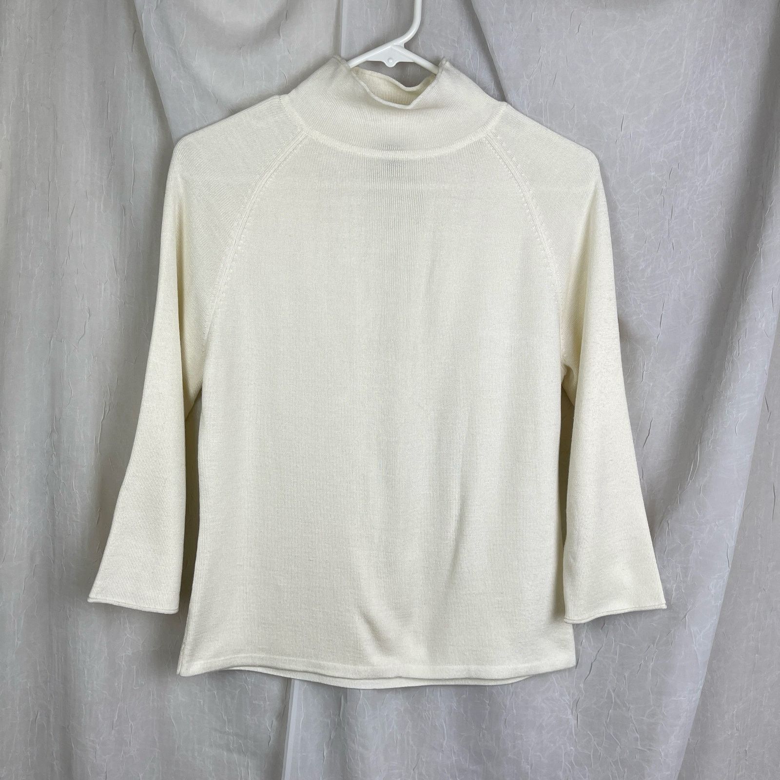 Vintage VTG Y2K Caslon Cream Sweater Mock Turtle Neck Cozy Scandi Size M / US 6-8 / IT 42-44 - 14 Thumbnail
