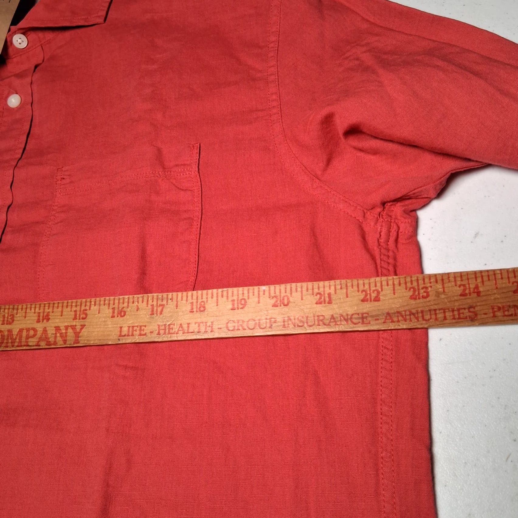 Lands' End VINTAGE Lands' End Canvas Shirt Men L Long Sleeve Red Linen Blend Button-Up Collar Spread Pockets Casual Business Womens? Size US L / EU 52-54 / 3 - 4 Thumbnail