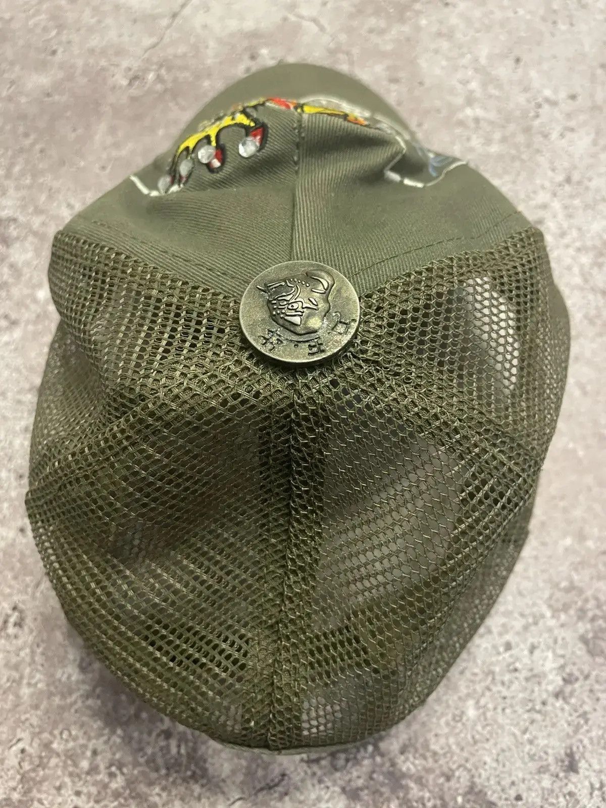 Ed Hardy Vintage Ed Hardy Green Trucker Hat Tattoo Tiger Mesh Cap Size ONE SIZE - 3 Thumbnail