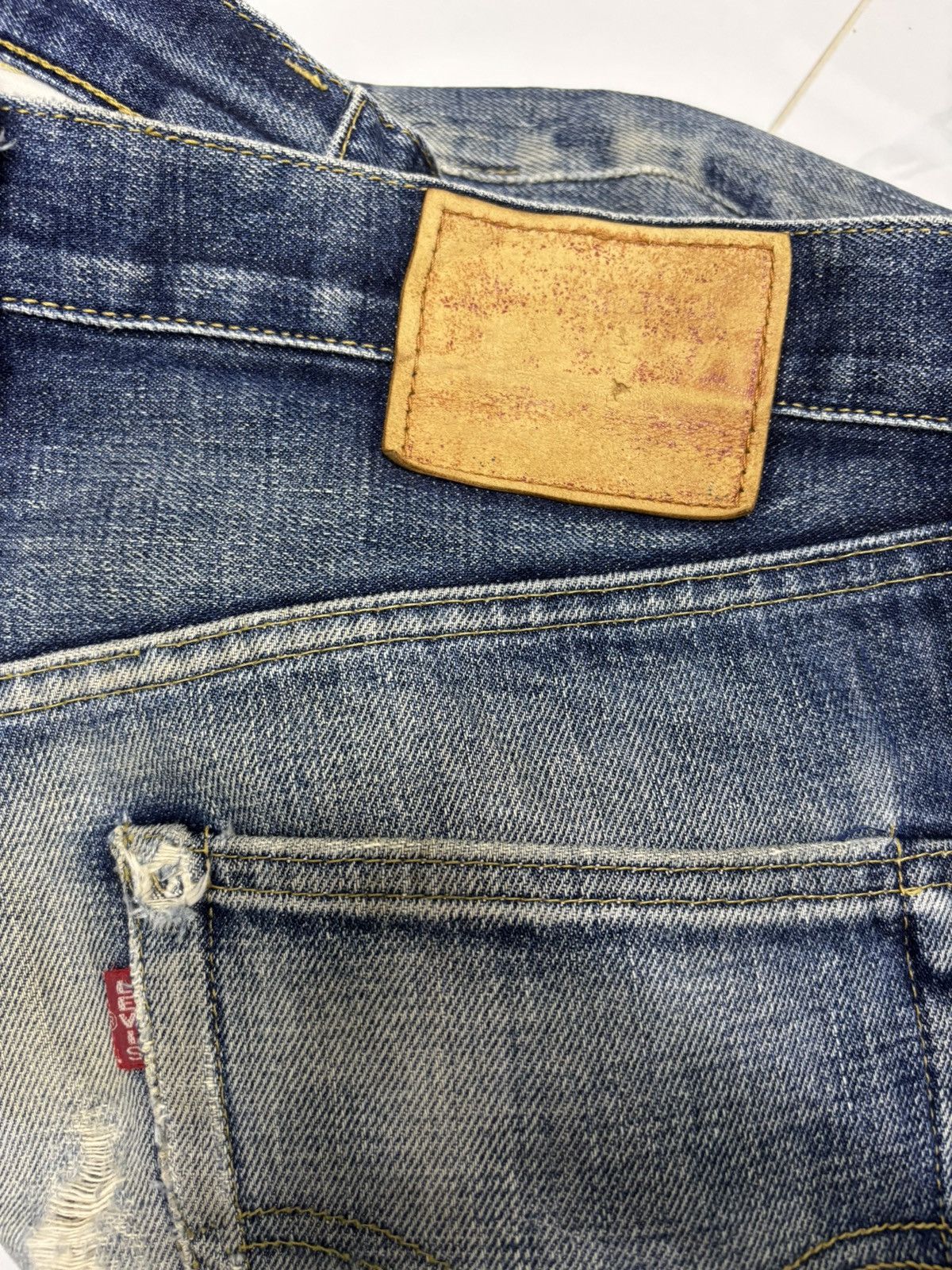 Junya Watanabe × Levi's Vintage Levis Big E Redline Selvedge Jeans Distressed Denim Size US 32 / EU 48 - 12 Thumbnail