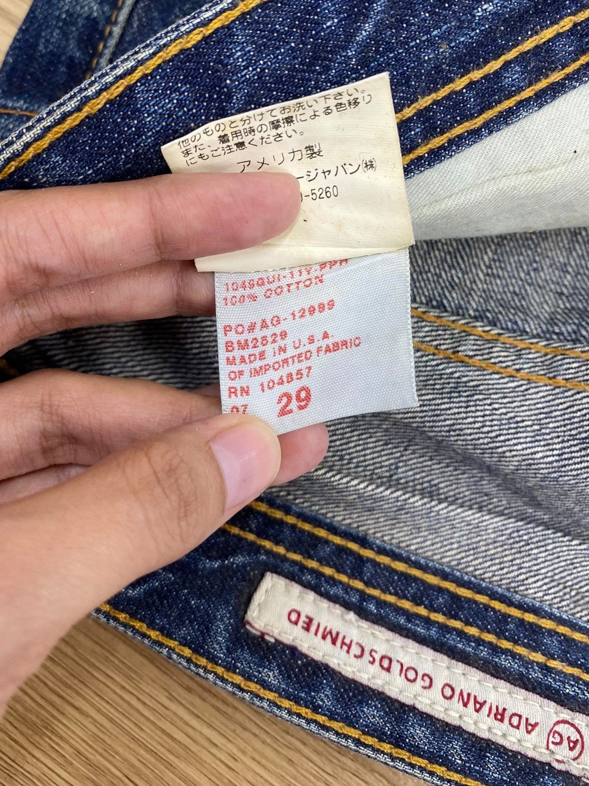 AG Adriano Goldschmied Adriano Goldschmied Ripped Faded Style Straight Cut Jeans Size US 30 / EU 46 - 11 Thumbnail