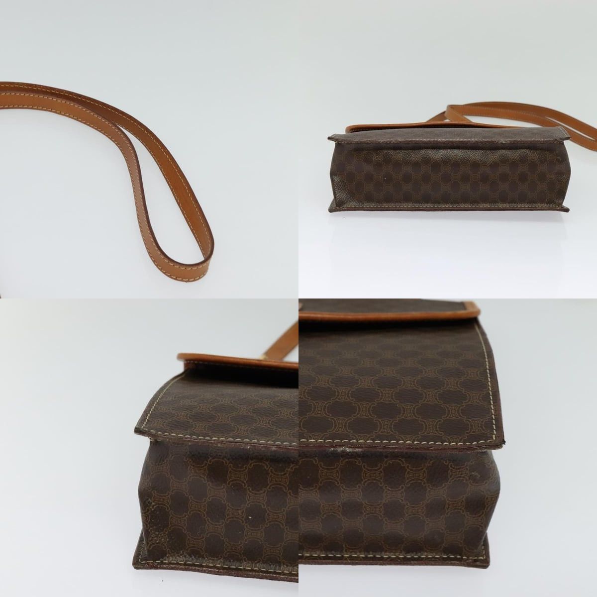 Celine CELINE Macadam Canvas Hand Bag Pvc Leather Brown Gold Size ONE SIZE - 10 Thumbnail