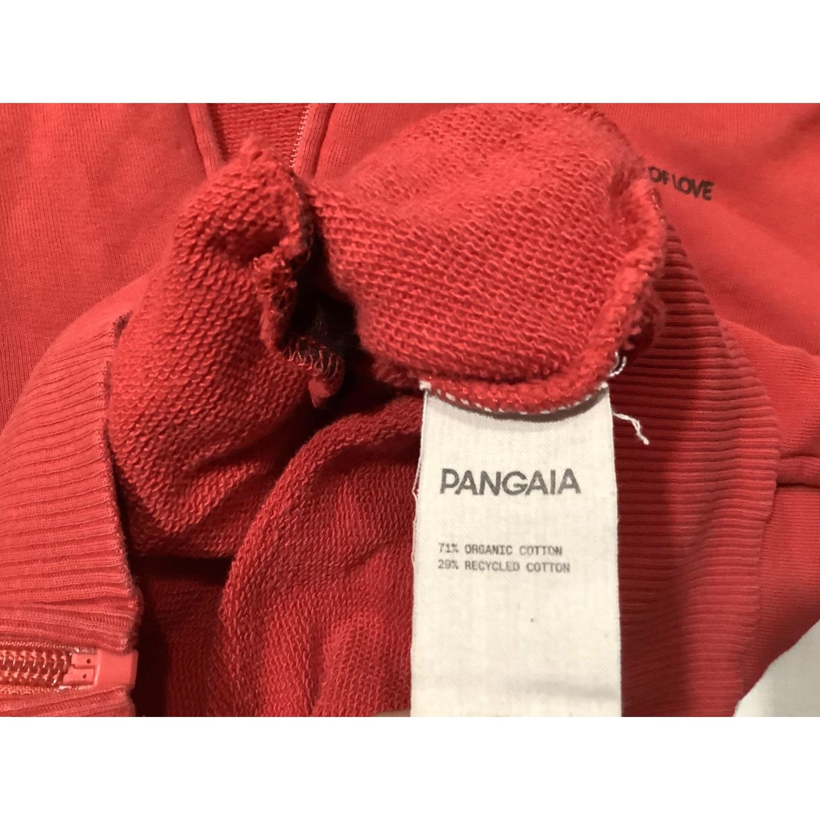 Pangaia PANGAIA Hoodie Mens XL Red WORTHY OF LOVE Graphic Full Zip Fleece Casual Size US XL / EU 56 / 4 - 6 Thumbnail