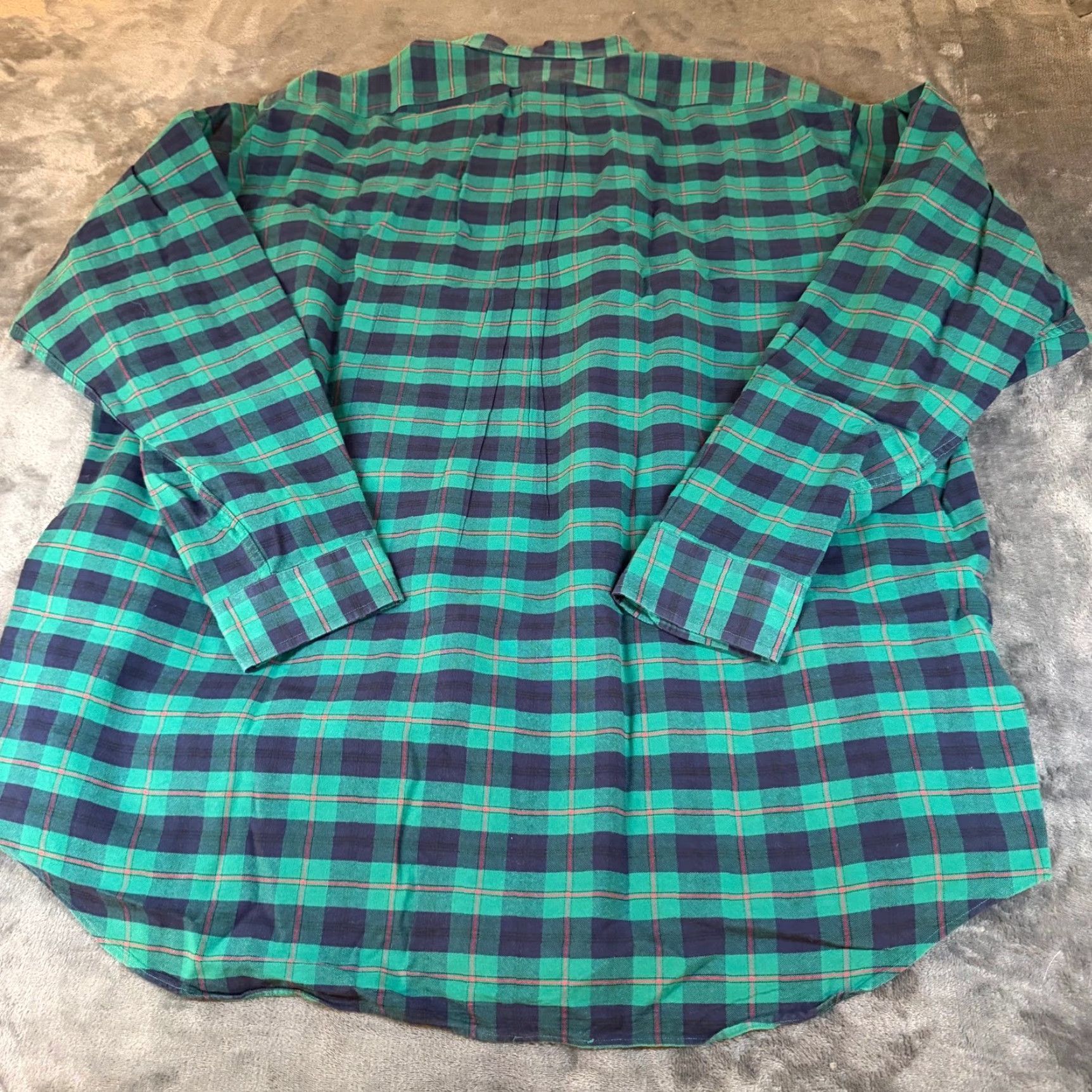 Ralph Lauren VINTAGE Lauren Ralph Lauren Plaid Shirt Men XL Long Sleeve Button-Up Green Navy Shirt Button-Down Col Size US XL / EU 56 / 4 - 4 Thumbnail