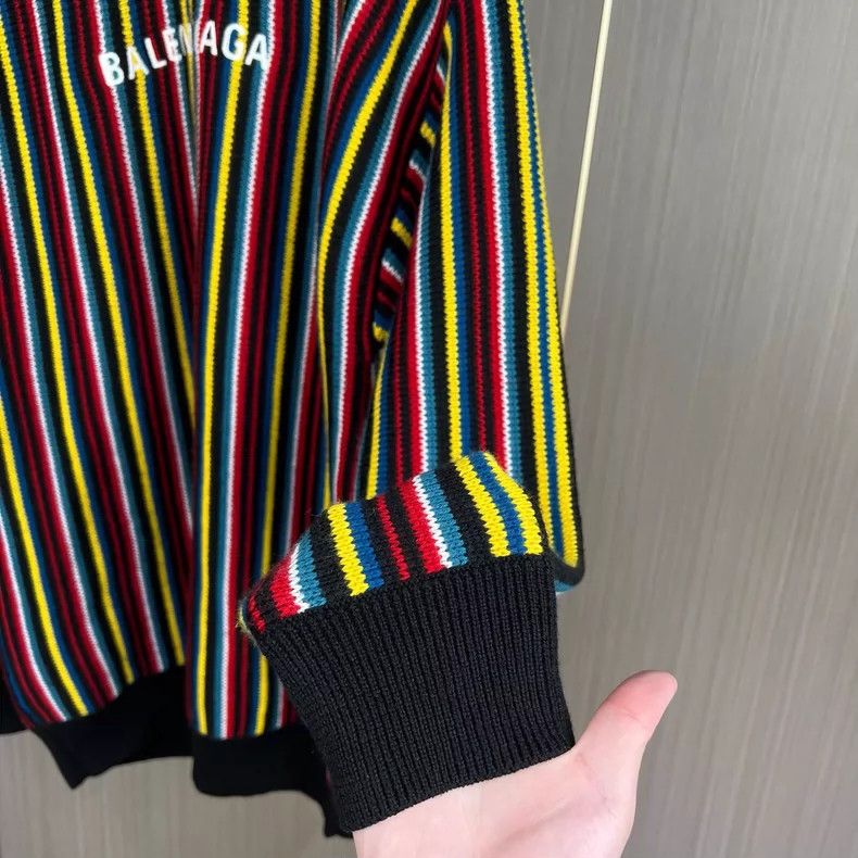 Balenciaga Balenciaga Color-striped embroidered monogrammed sweater Size US S / EU 44-46 / 1 - 4 Thumbnail