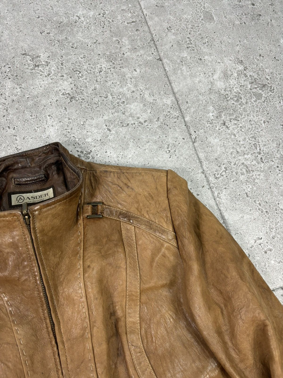 Genuine Leather × Japanese Brand Archive Japanese Leather Jacket Rare 2000s Vintage Cropped Size US L / EU 52-54 / 3 - 9 Thumbnail