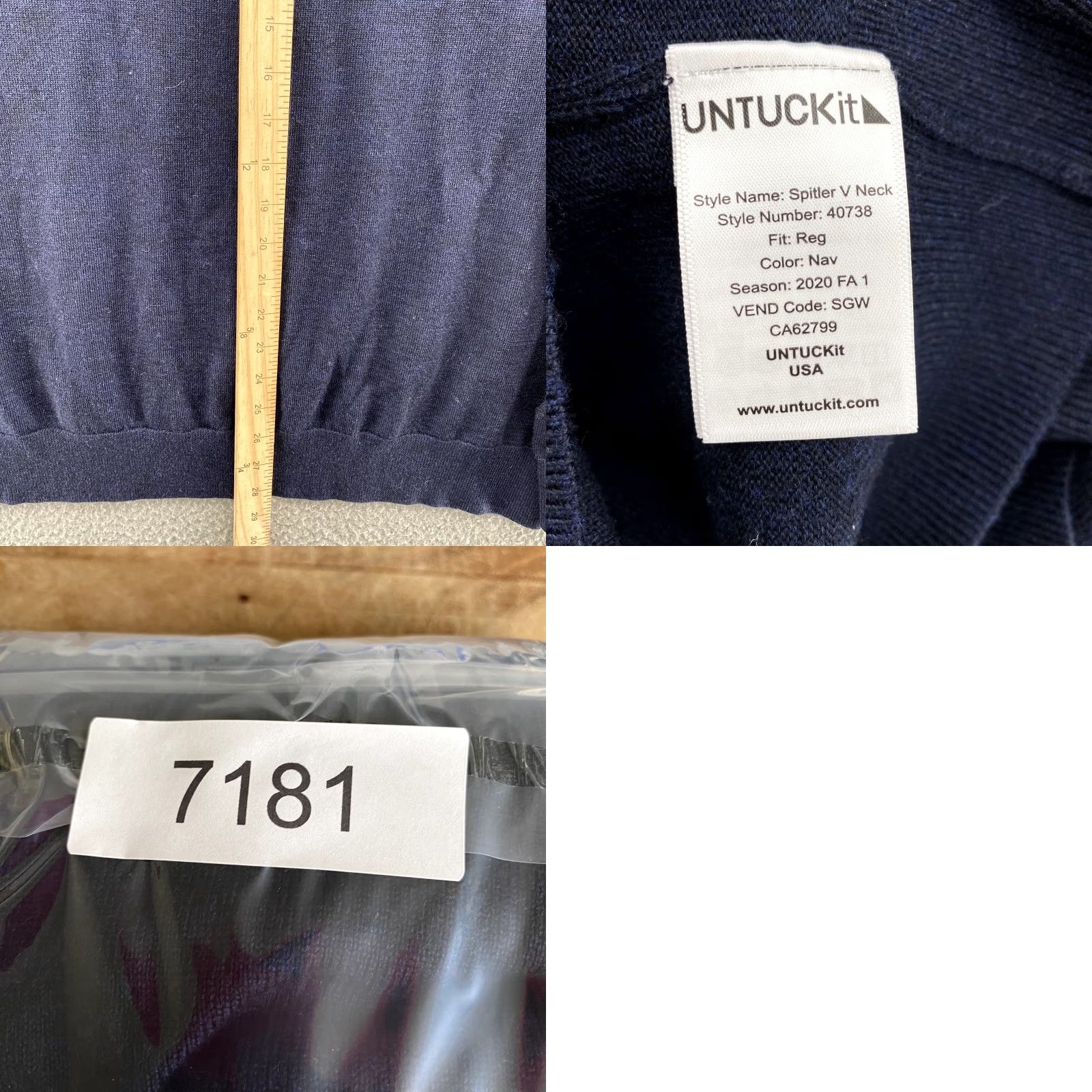 UNTUCKit UNTUCKit Sweater Men’s XL Navy Merino Wool V-Neck Long Sleeve Golf Preppy 90's Size US XL / EU 56 / 4 - 8 Thumbnail