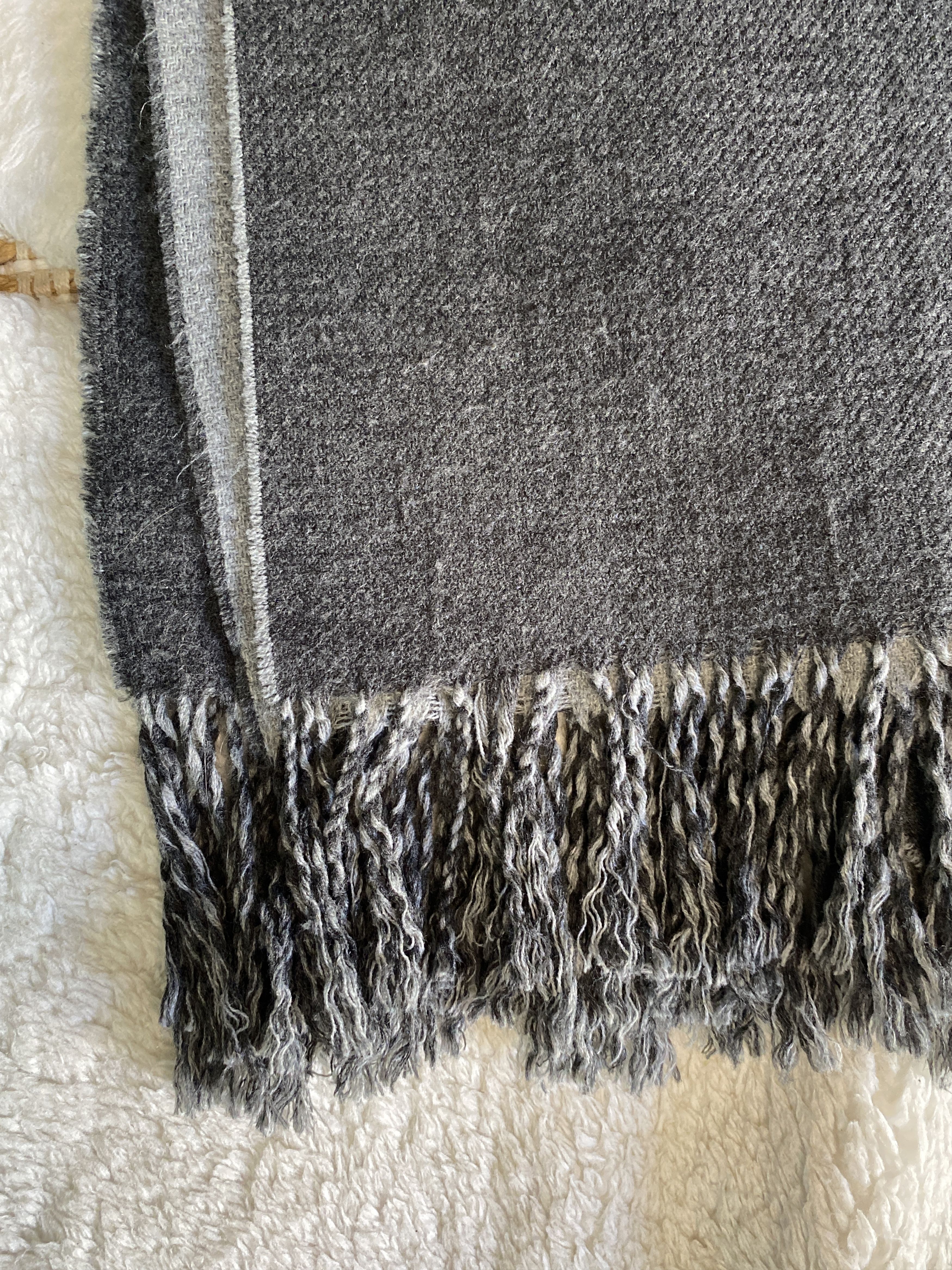 H&M H&M Reversible Black Gray Scarf 71x18 | Tassel Fringe Size ONE SIZE - 4 Thumbnail