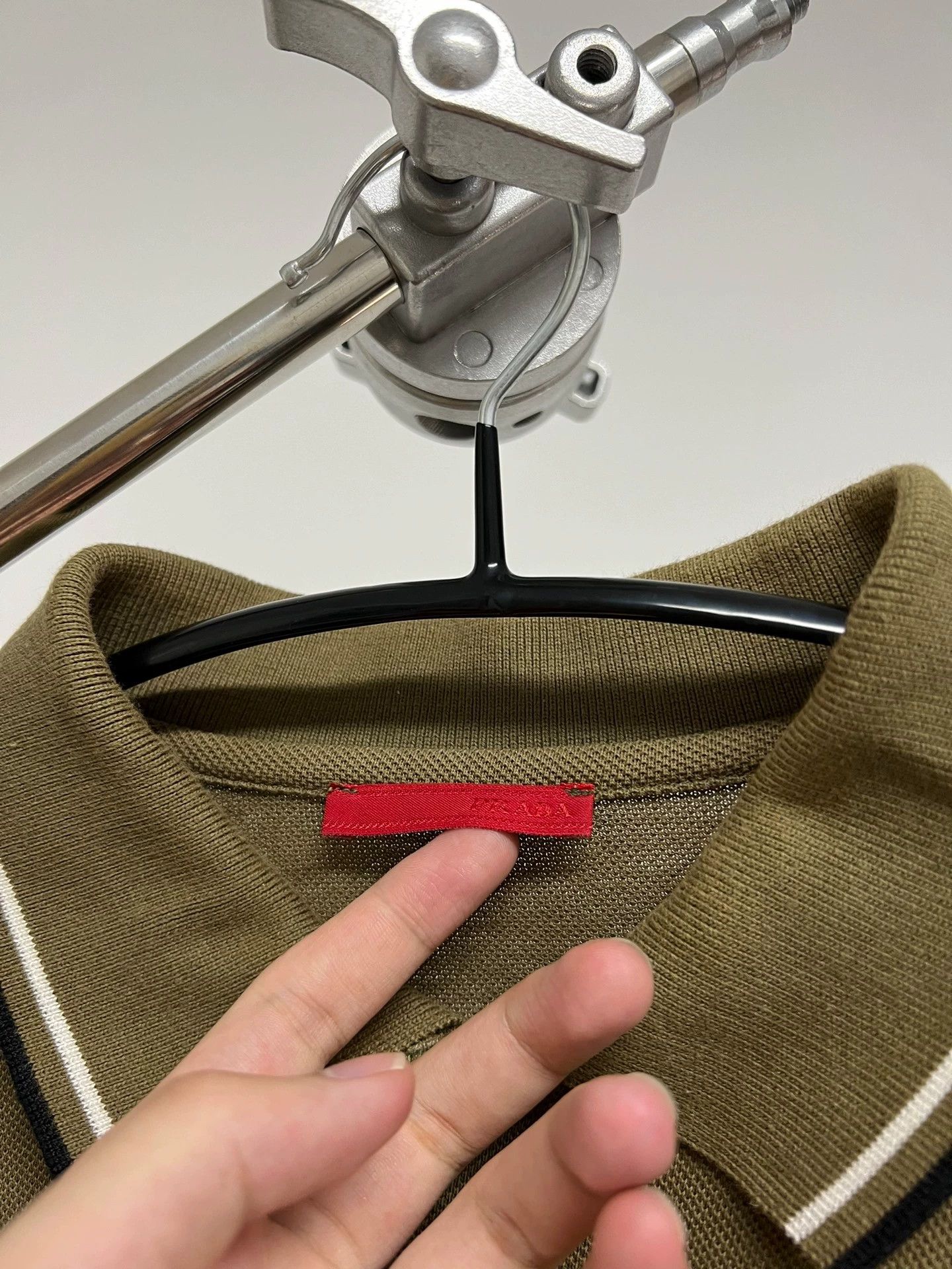 Prada Prada Vintage Sports Red Logo Olive Green Polo Size US M / EU 48-50 / 2 - 4 Thumbnail