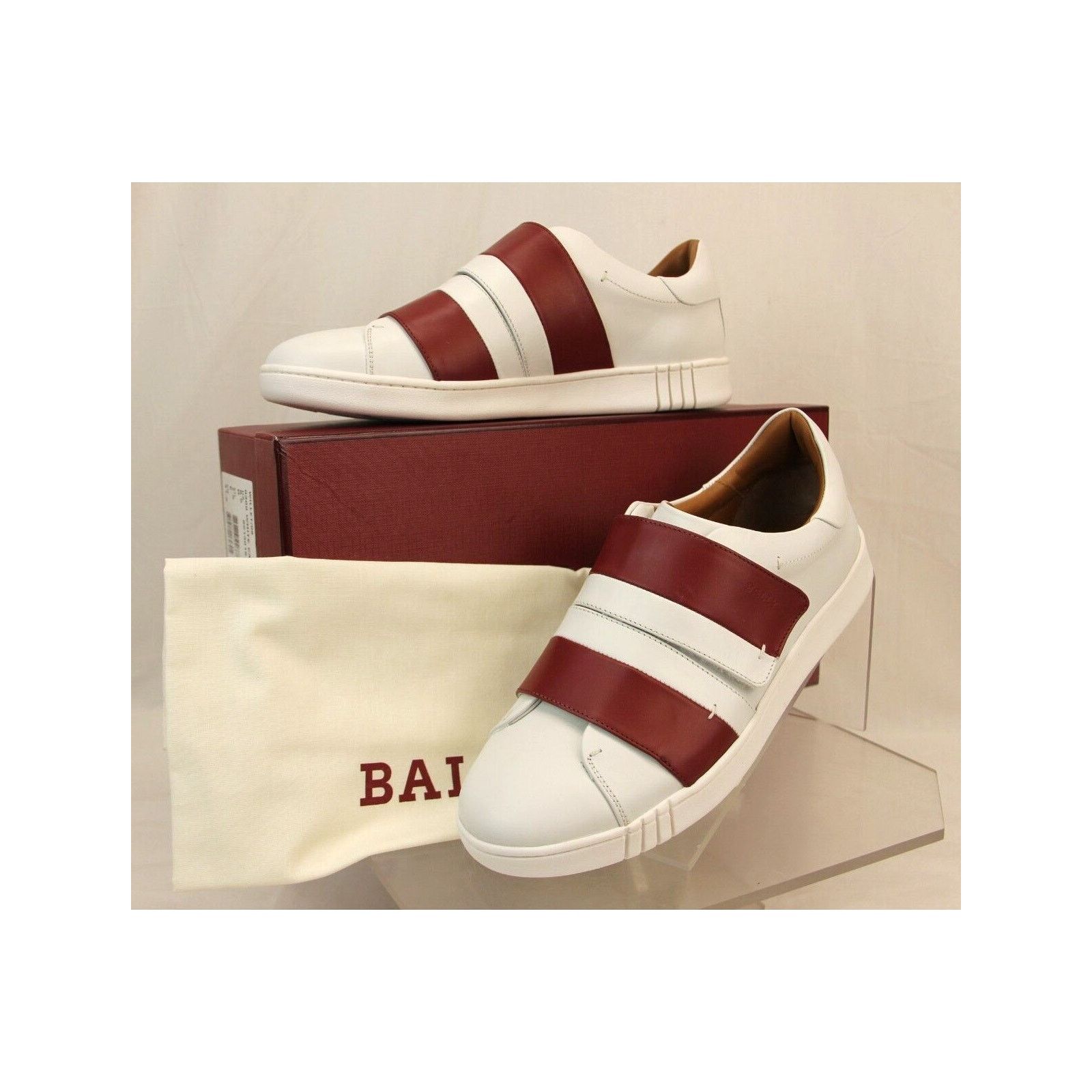 Bally WILLET WHITE RED LEATHER LOGO SWISS SNEAKERS 12 US 45 ITALY Size US 12 / EU 45 - 1 Thumbnail