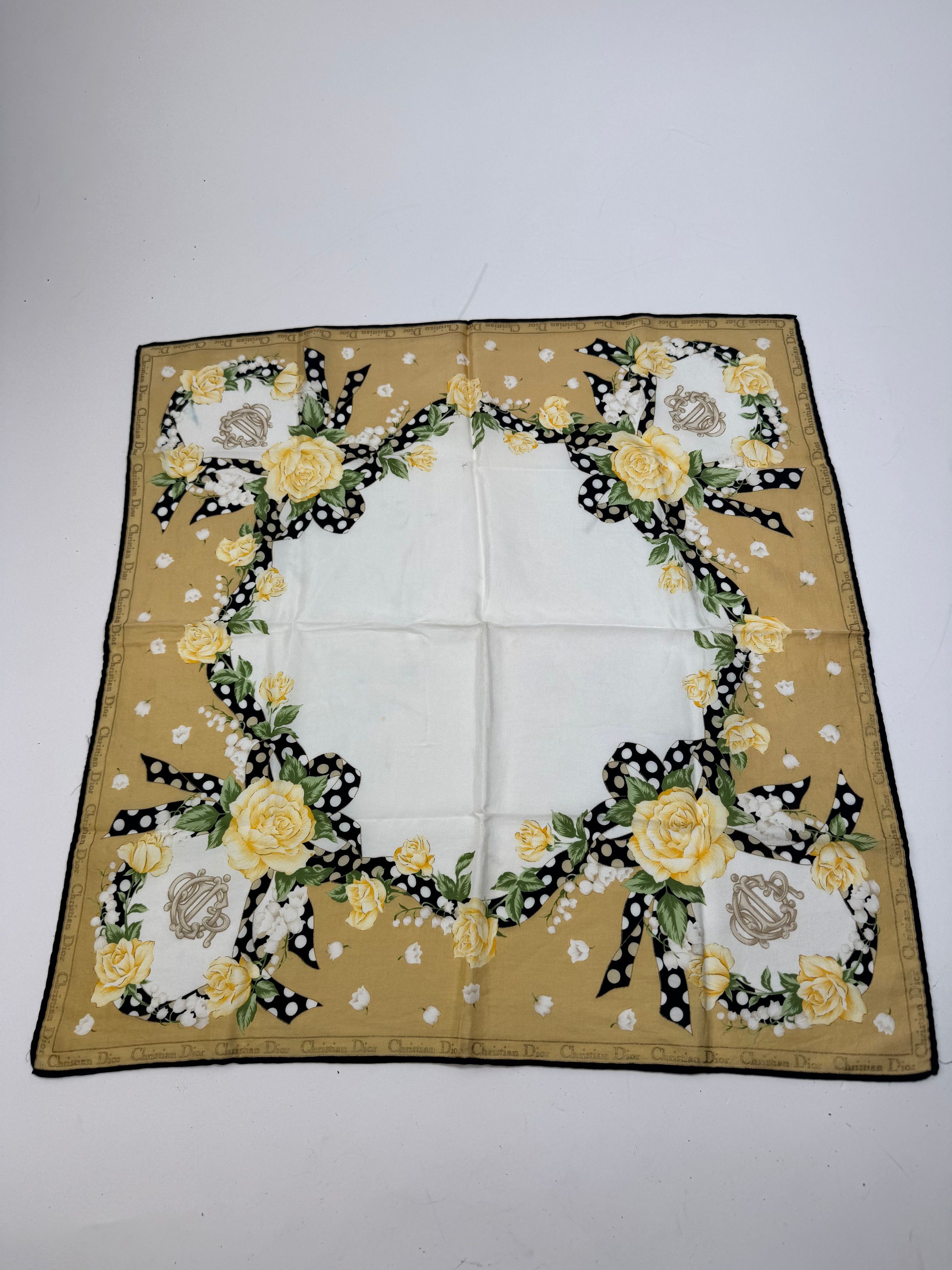 Dior Vintage Scarf White yellow gold Size ONE SIZE - 1 Thumbnail