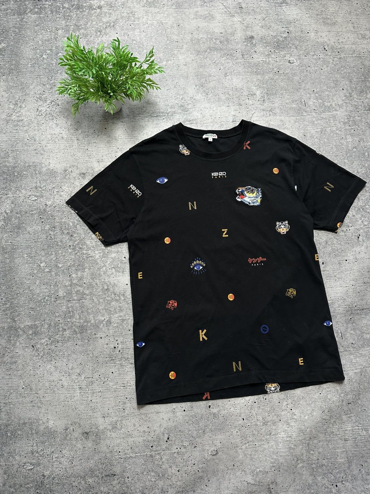 Kenzo Kenzo Printed Multi-Icon Logo Tee T-Shirt Size US L / EU 52-54 / 3 - 1 Thumbnail