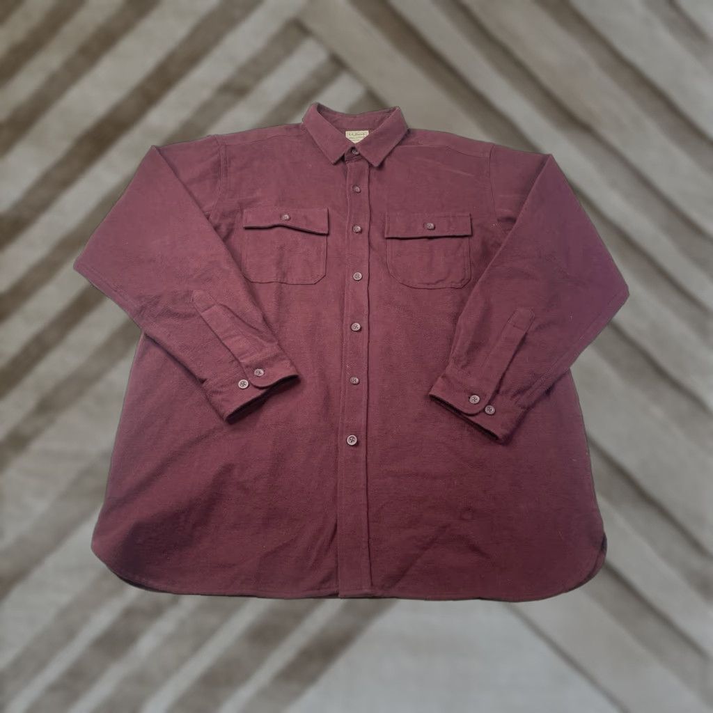 Vintage VINTAGE LL Bean Chamois Cloth Shirt Flannel Large Maroon Regular Fit L Men Button-Up Long Sleeve 187923 Size US L / EU 52-54 / 3 - 1 Thumbnail