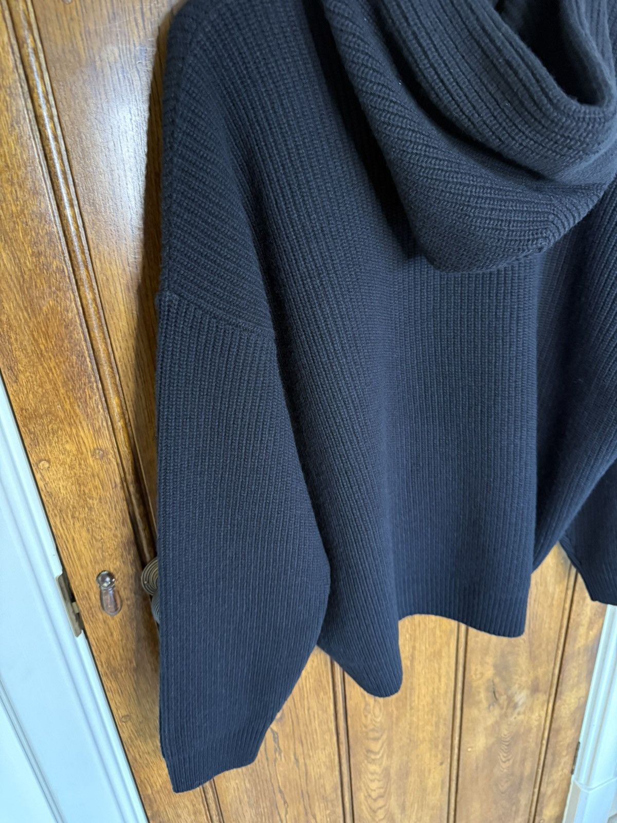 Celine $2k Celine hoodie sweater leather logo black wool Hedi S M Size US S / EU 44-46 / 1 - 22 Thumbnail