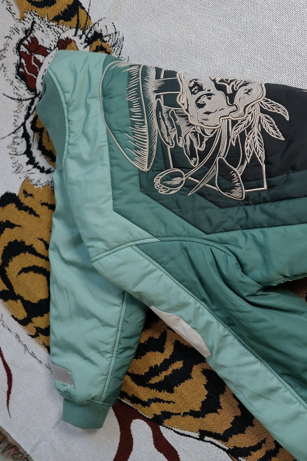 Designer T-REDX X BEUTER PSILOCYPE REVERSIBLE GREEN BOMBER JACKET Size US L / EU 52-54 / 3 - 13 Thumbnail