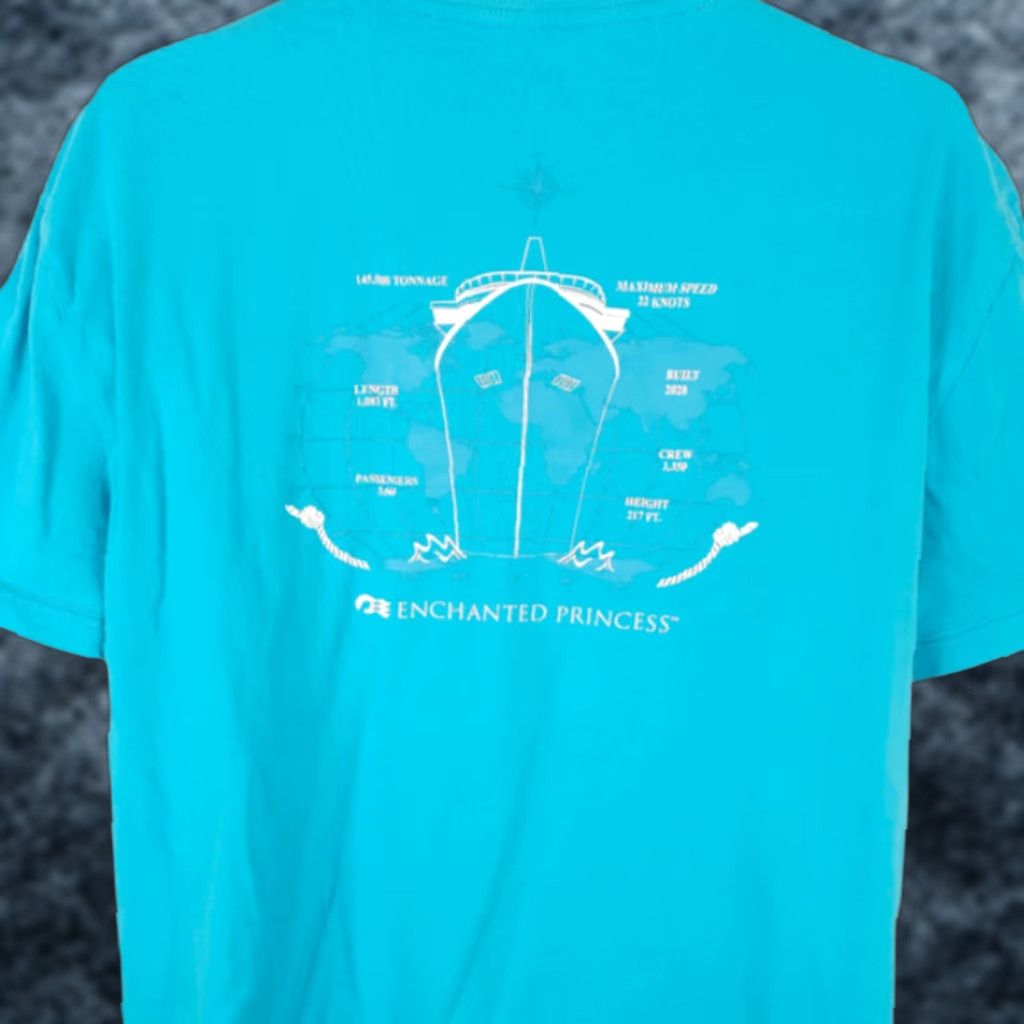 Prince Princess T Shirt Mens Large Blue Cruise Ship RELAXED Fit Graphic Tee Travel Souvenir 2010-2019 Vintage No Size US L / EU 52-54 / 3 - 1 Thumbnail