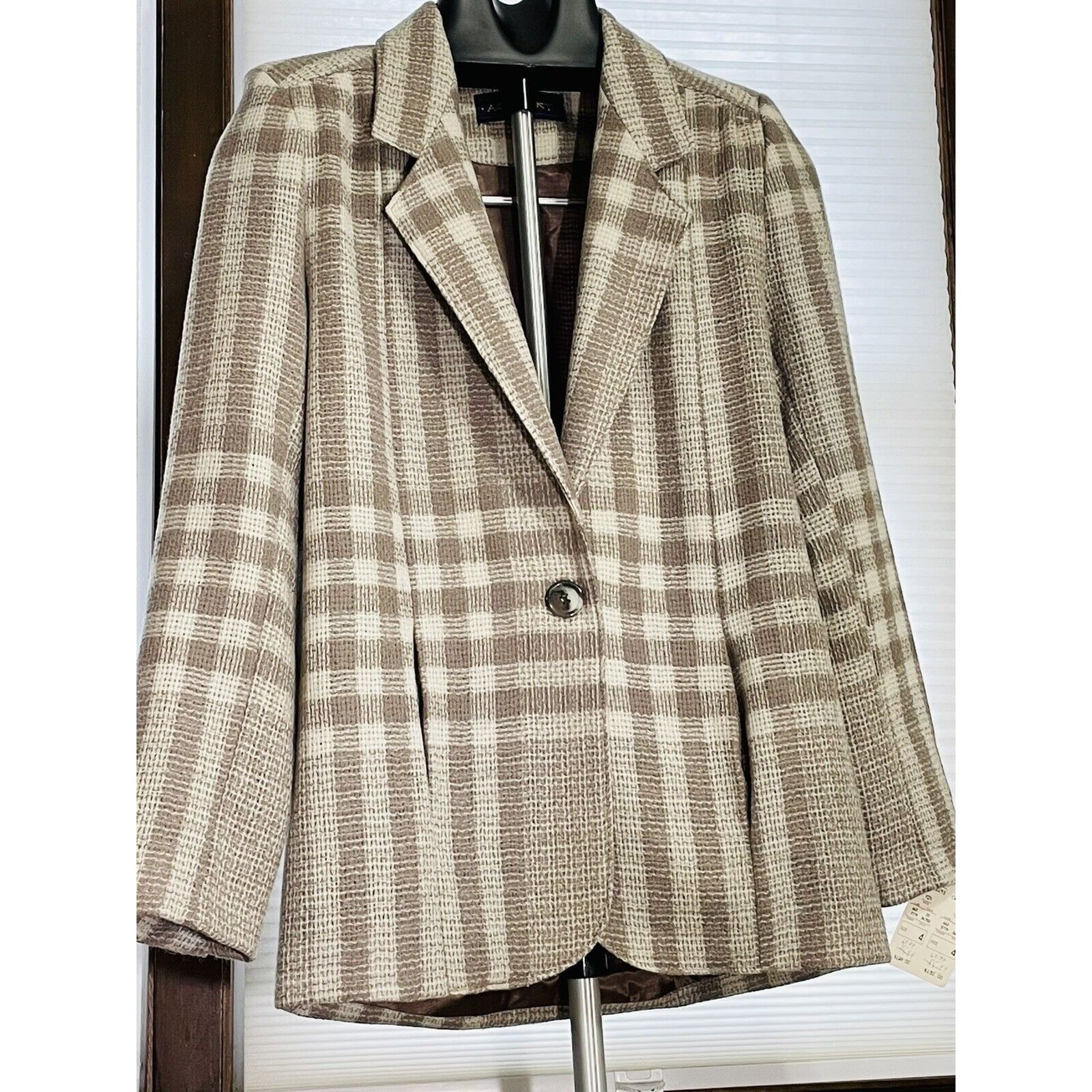 Vintage AC Sport Vintage Retro Wool Tan Brown Plaid Blazer Jacket Wi Size S / US 4 / IT 40 - 1 Thumbnail