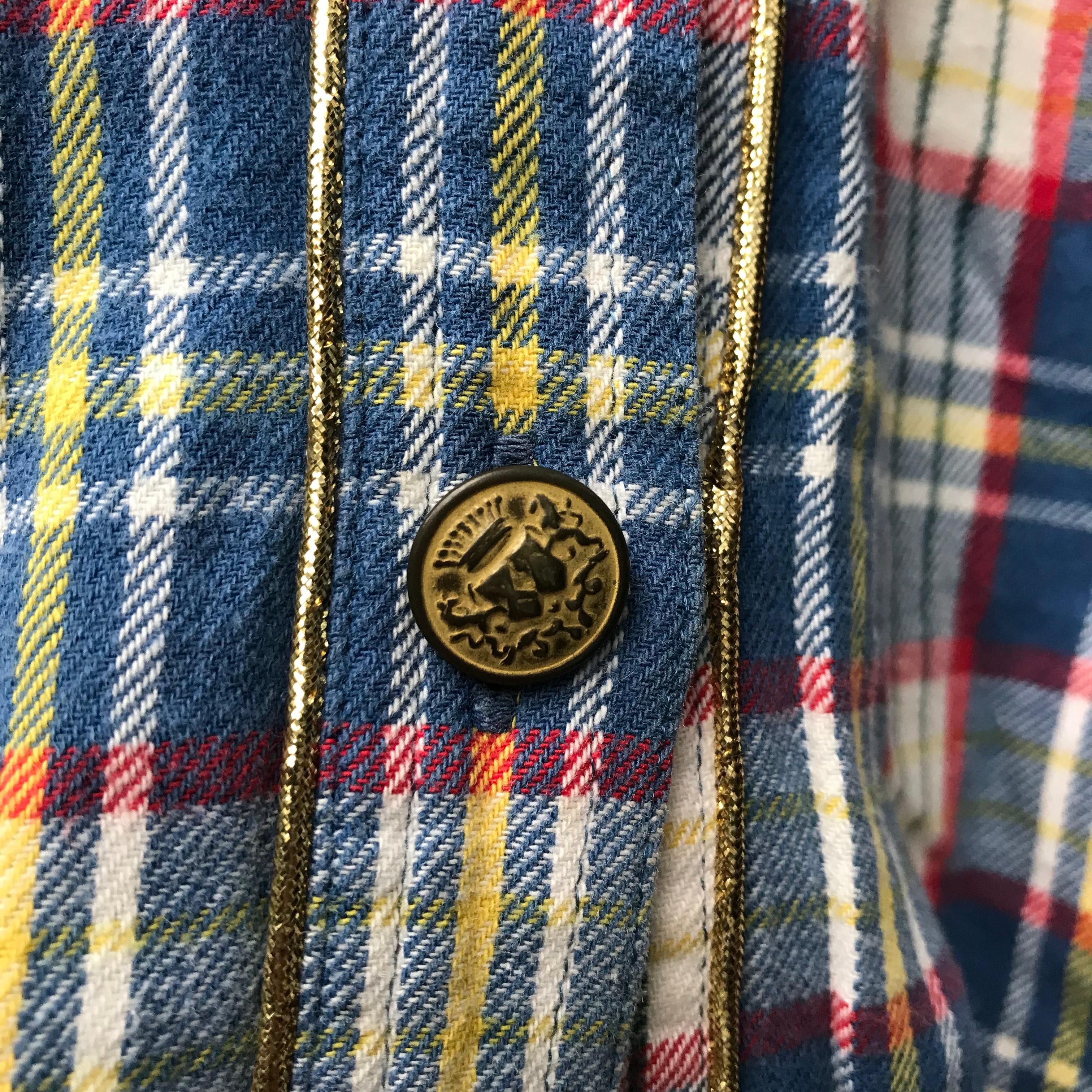 Japanese Brand Vintage 90s MILK BOY Japan Hybrid Flannel Shirt Size US S / EU 44-46 / 1 - 6 Thumbnail