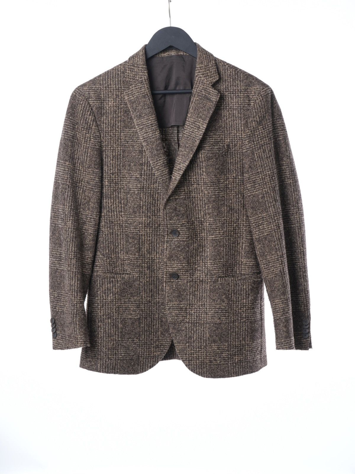 Hugo Boss HUGO BOSS MENS Blazer Jacket brown wool checked 50 Size 44R - 1 Thumbnail