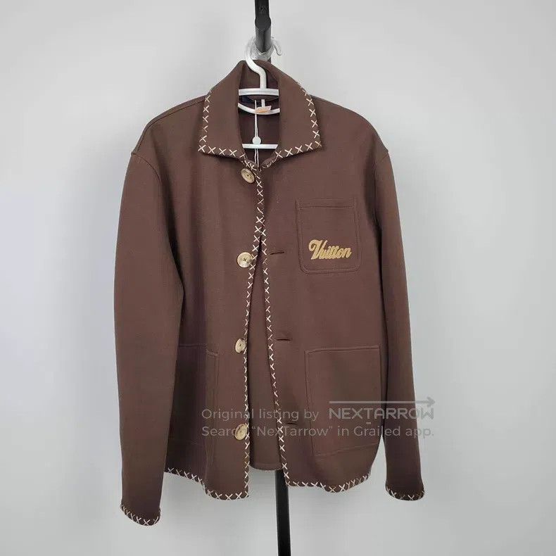 Louis Vuitton Louis Vuitton Dark brown embroidered logo jacket Size US S / EU 44-46 / 1 - 1 Thumbnail