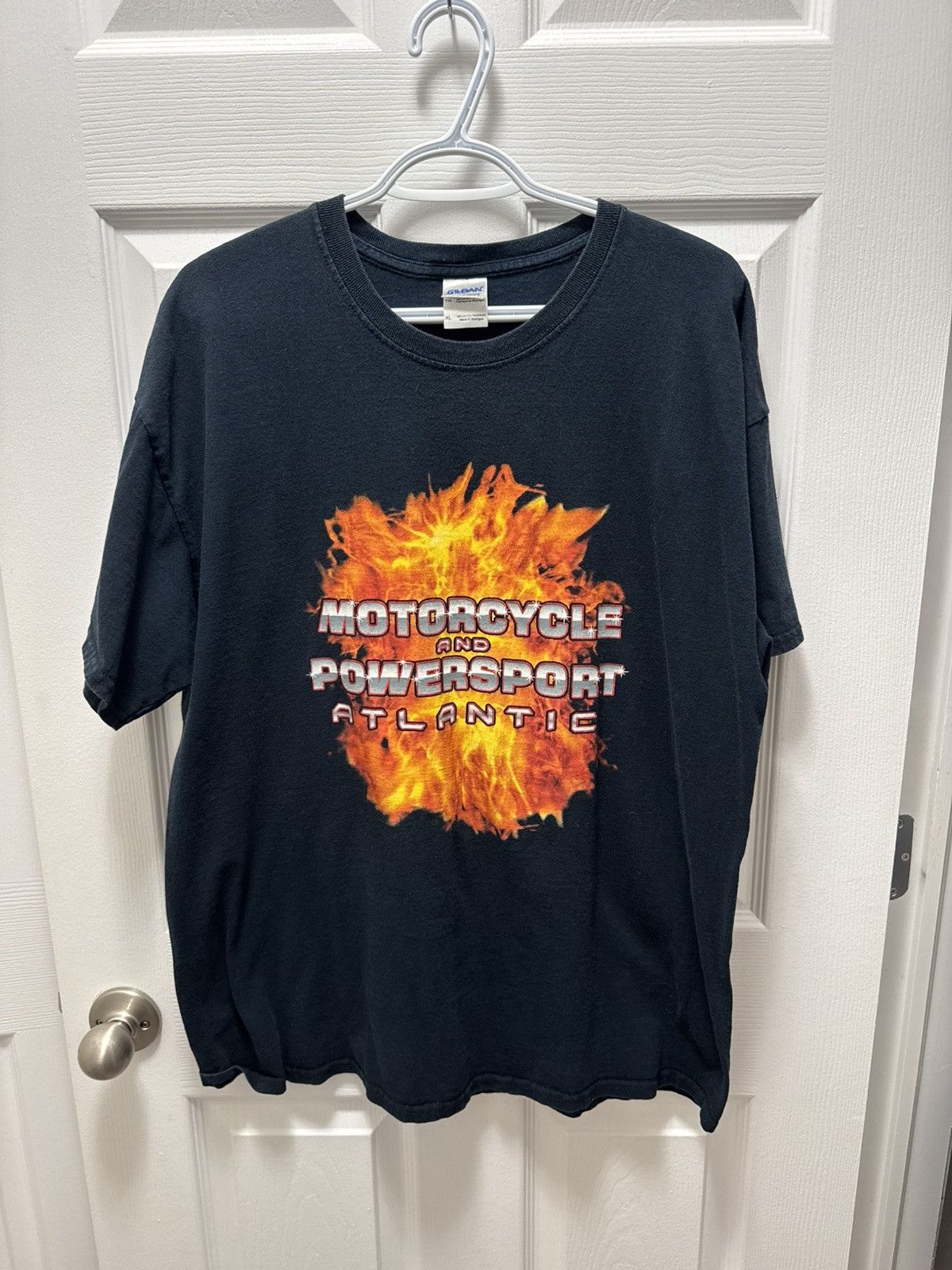 Gildan Gildan Motorcycle Vintage Fire Flame Atlantic Graphic Size US XL / EU 56 / 4 - 1 Thumbnail