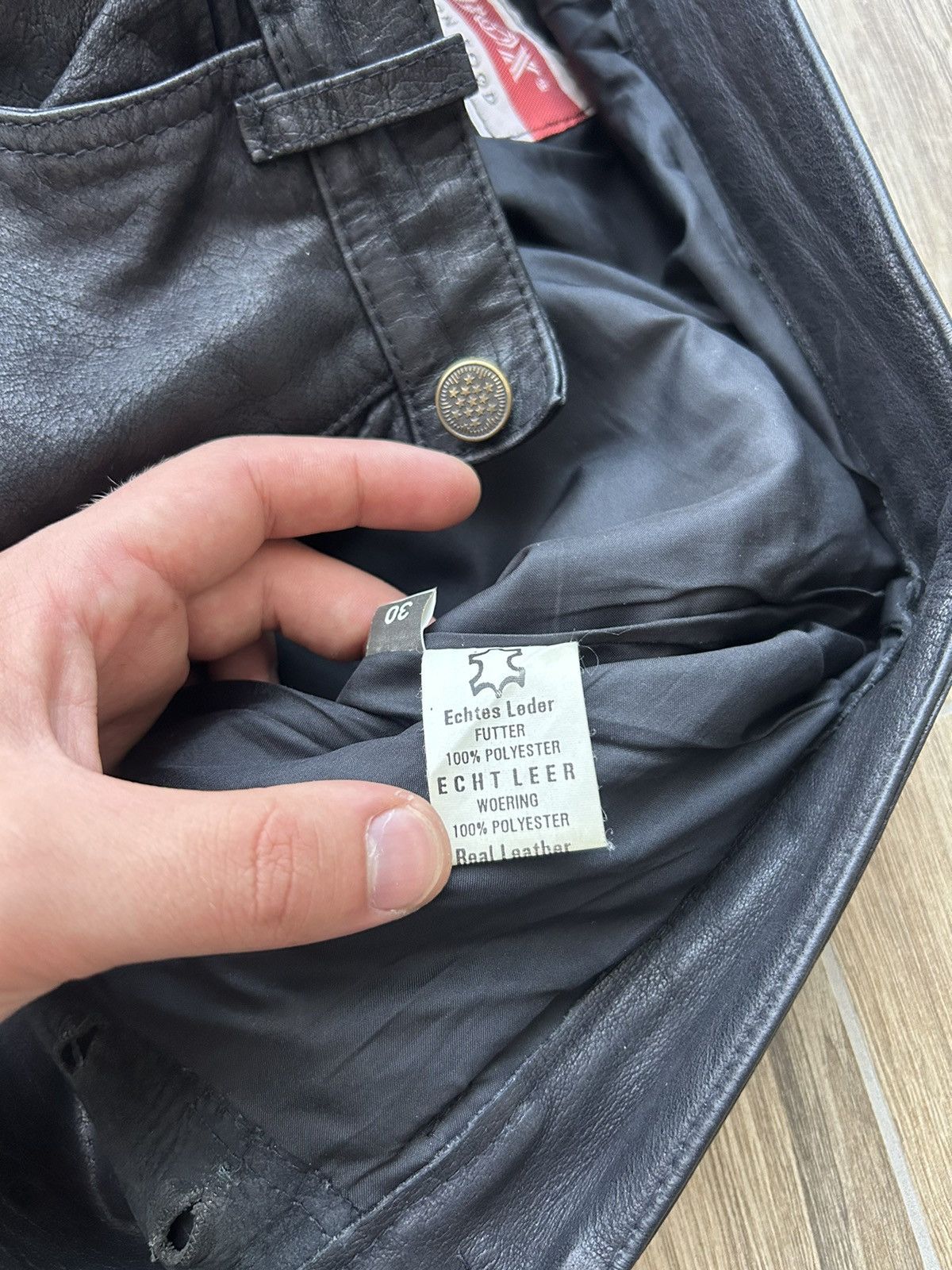 Genuine Leather × Leather × Vintage Vintage CowBoys Real Leather pants vintage 90s Size US 30 / EU 46 - 6 Thumbnail