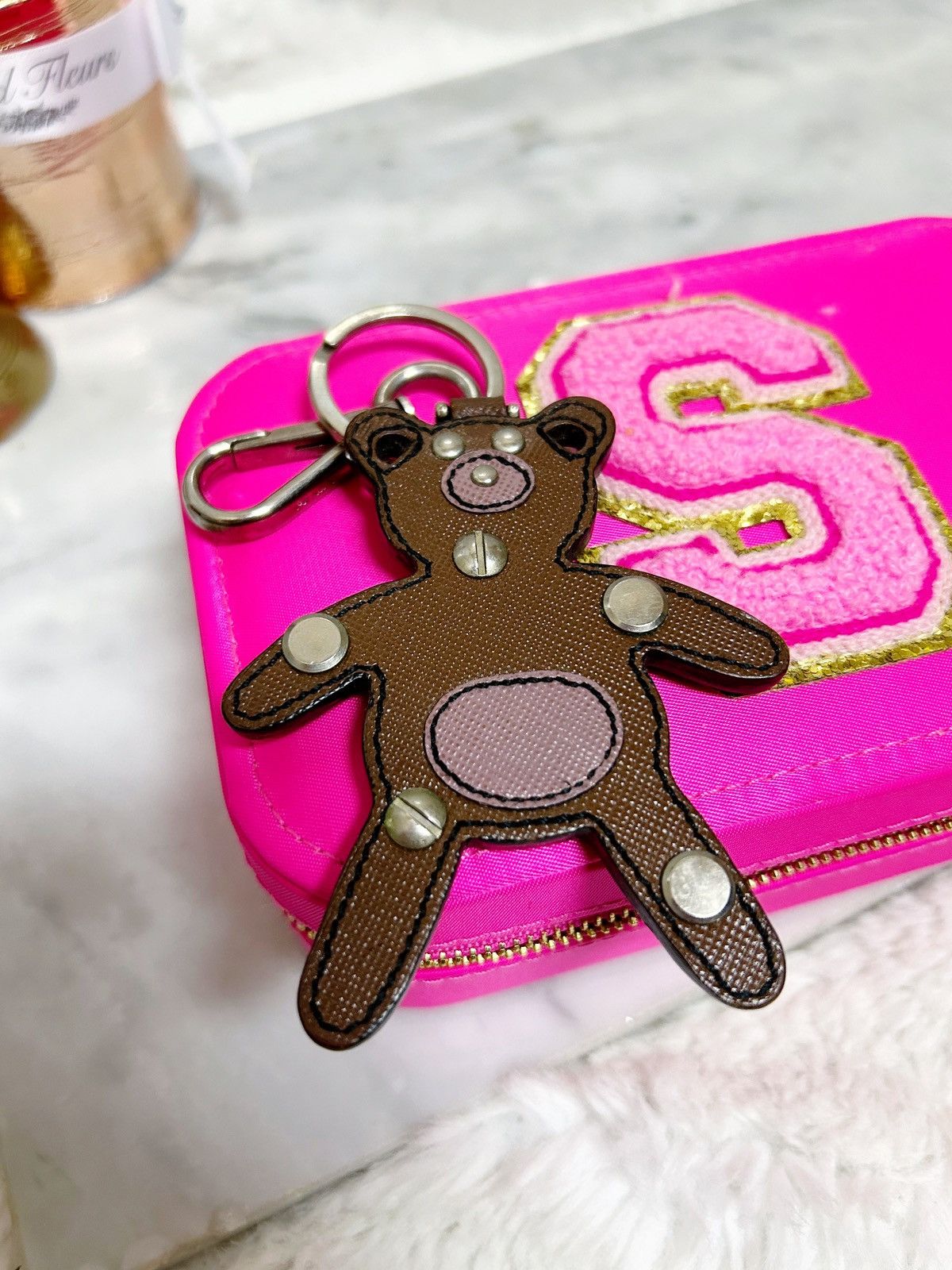 Prada Authentic Prada Brown Bear Saffiano Trick Bag Charm Size ONE SIZE - 8 Thumbnail