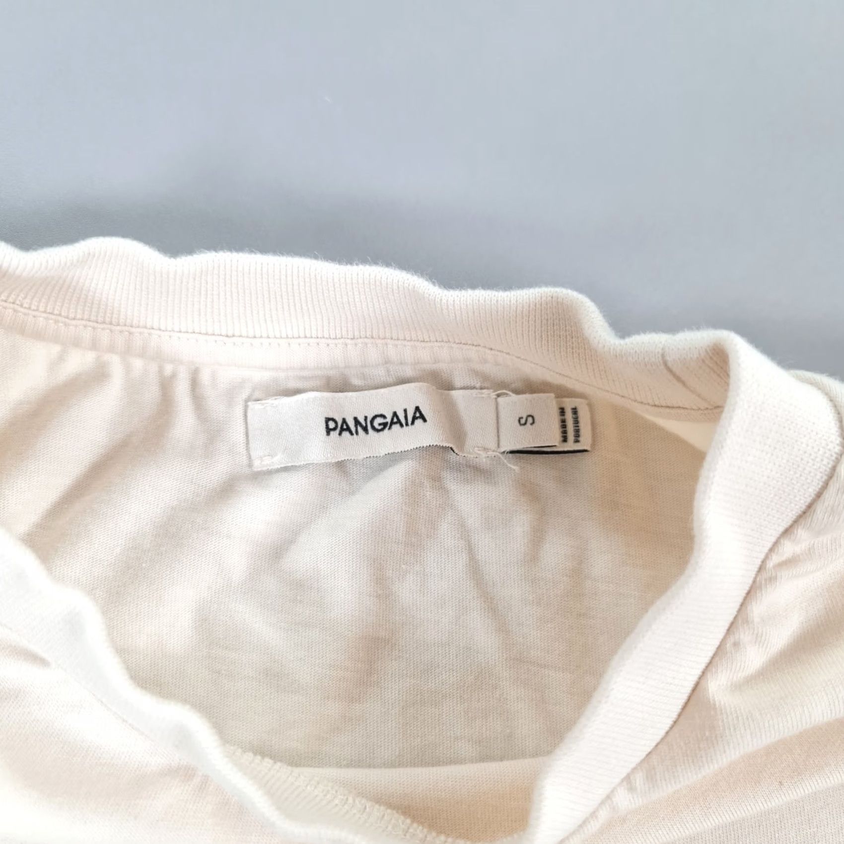 Pangaia Pangaia T-Shirt Mens Small Beige Cotton Crew Neck Long Sleeve Jersey Shirt Mini Boxy Fit Size US S / EU 44-46 / 1 - 3 Thumbnail