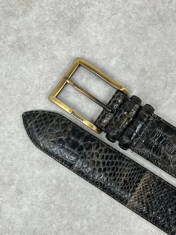 Vintage Cesare Paciotti Brown Leather Python Embossed Belt Size ONE SIZE - 5 Thumbnail
