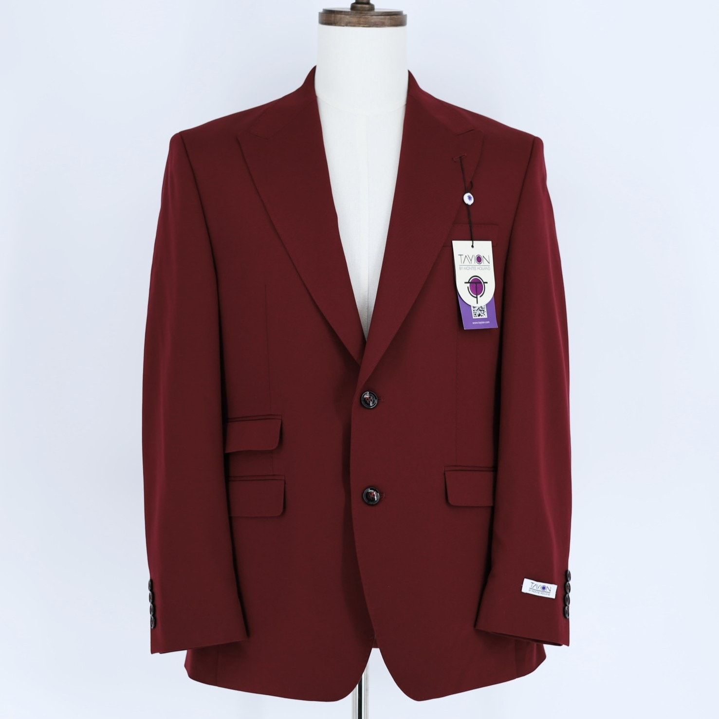 The Unbranded Brand Tayion Collection Suit Jacket Men's Red Solid Blazer 38R Size 38R - 2 Thumbnail