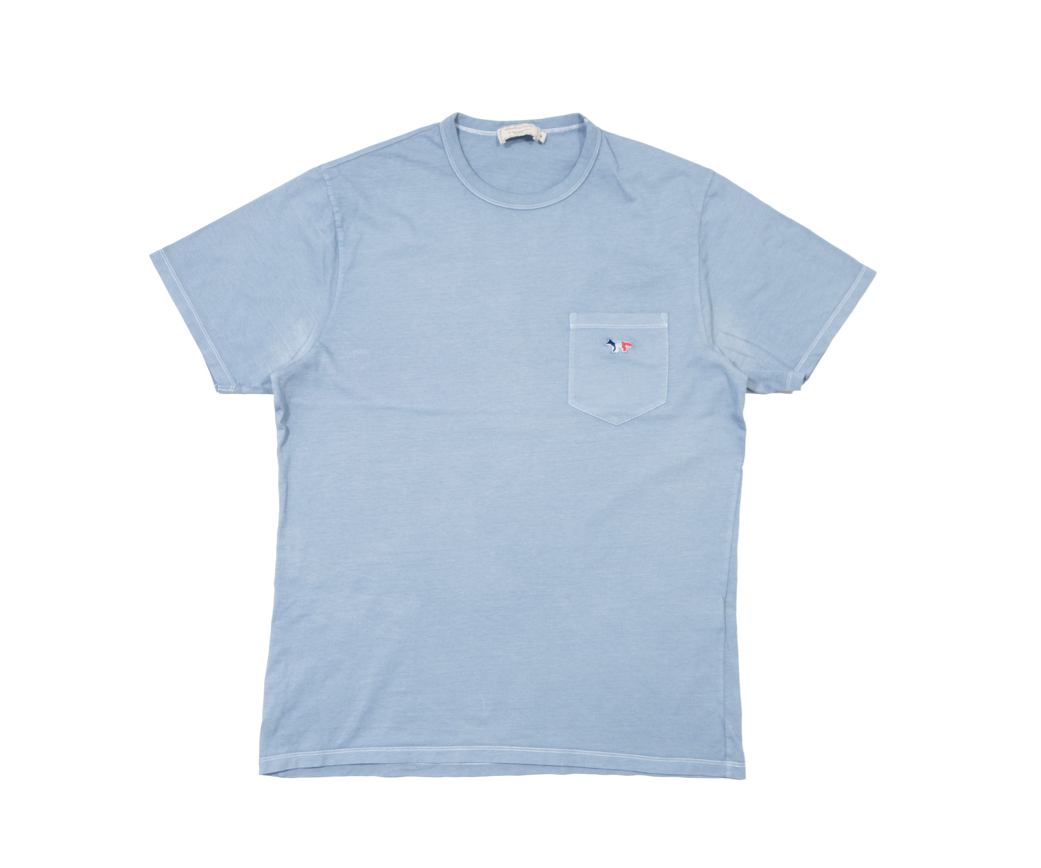 Maison Kitsune Tricolor Fox Patch Classic Pocket T-Shirt Size US M / EU 48-50 / 2 - 1 Thumbnail