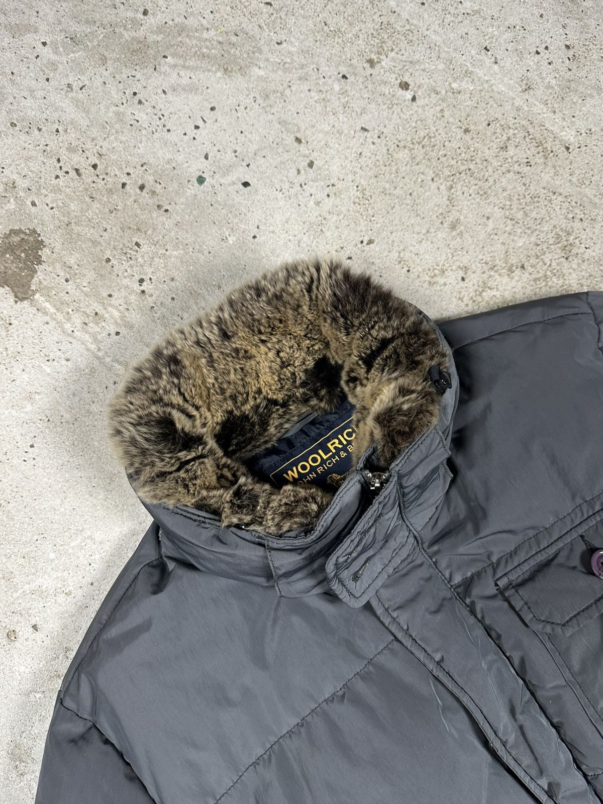 Woolrich Woolen Mills Woolrich John Rich & Bros Grey Puffer Down Jacket Fur Size US M / EU 48-50 / 2 - 6 Thumbnail