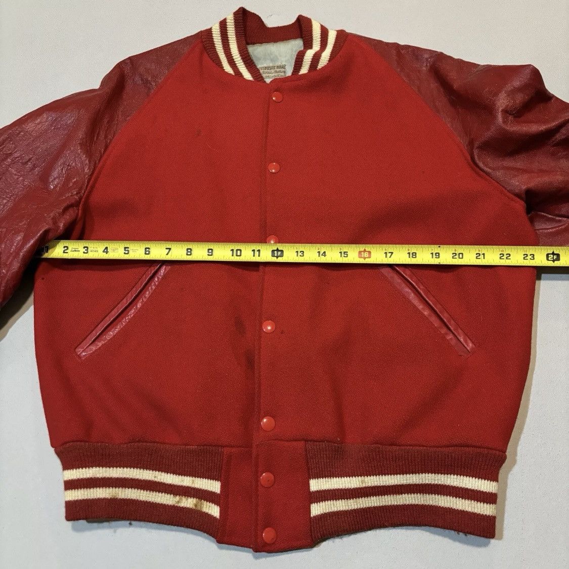 Vintage 50s 60s True Vintage Varsity Jacket Red Horseshoe Brand Sz L Size US L / EU 52-54 / 3 - 3 Thumbnail